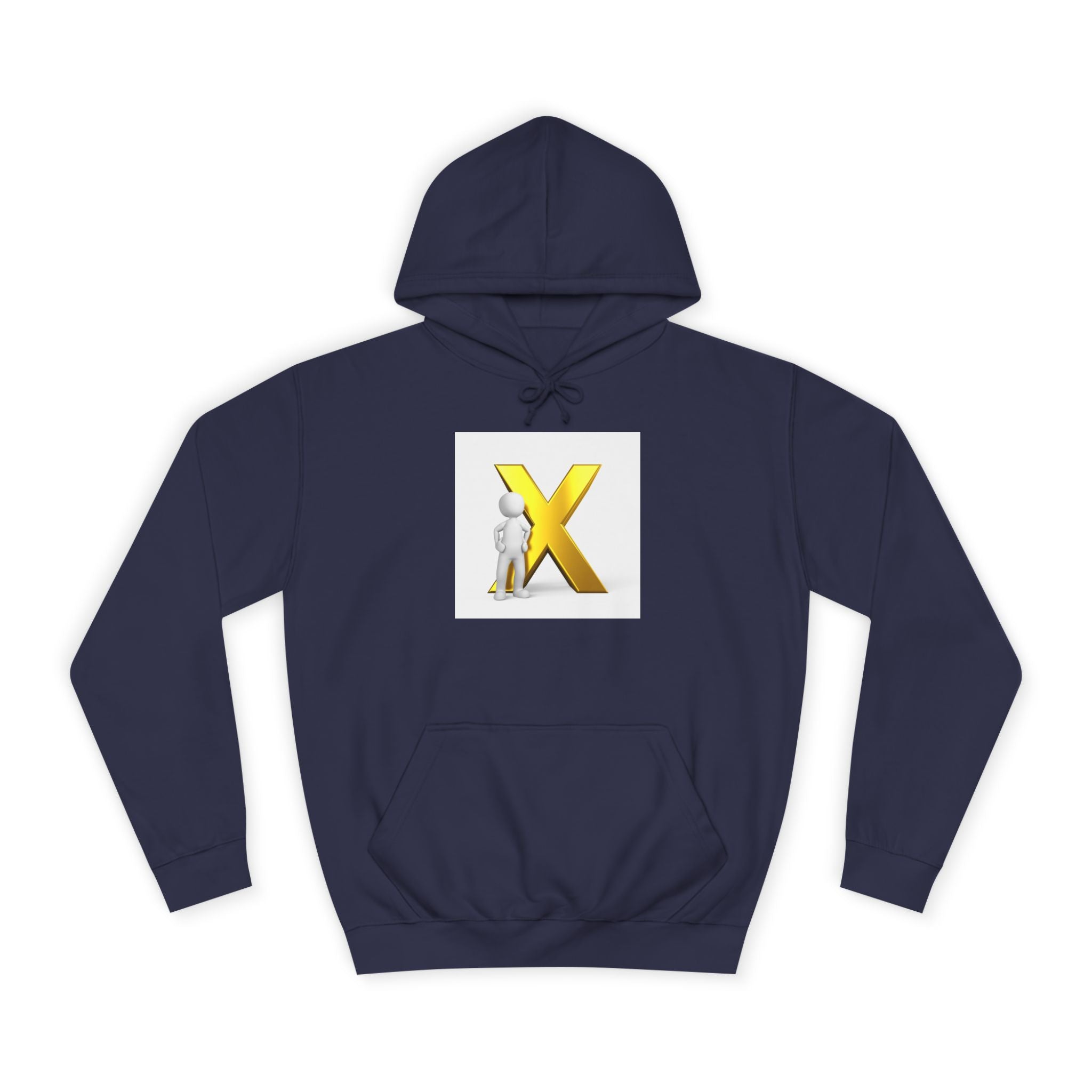 Sweat à capuche graphique lettre X dorée | Sweat à capuche Initial X avec figurine 3D
