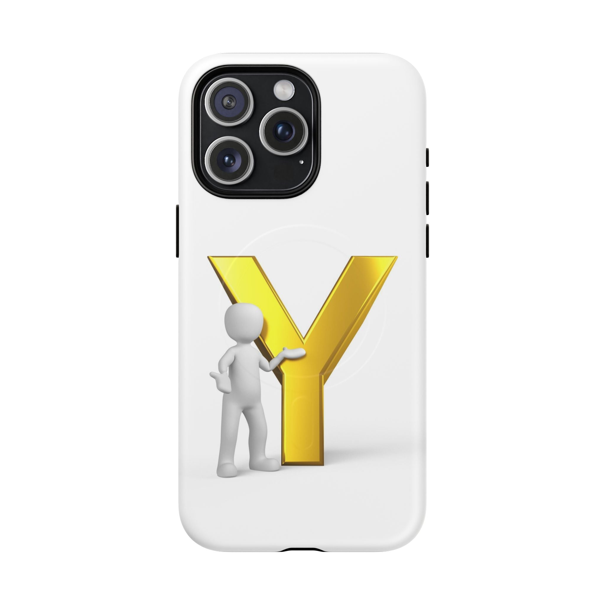 Coque de téléphone Lettre Y Or | Coque magnétique iPhone Monogramme