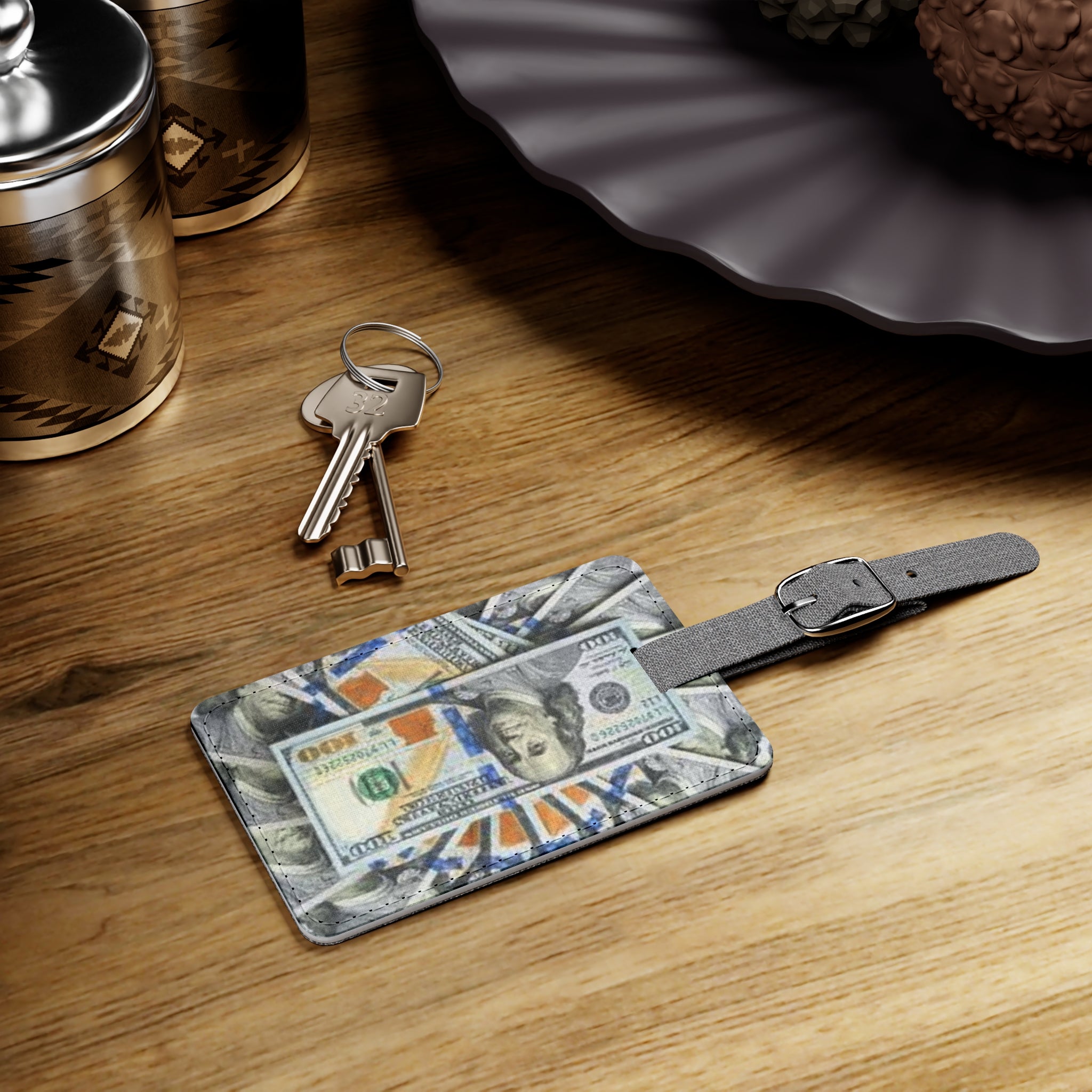 Cash Collage Luggage Tag | Rectangle Saffiano Polyester