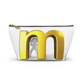 Gold Letter M Monogram Accessory Pouch | T-Bottom Makeup Bag