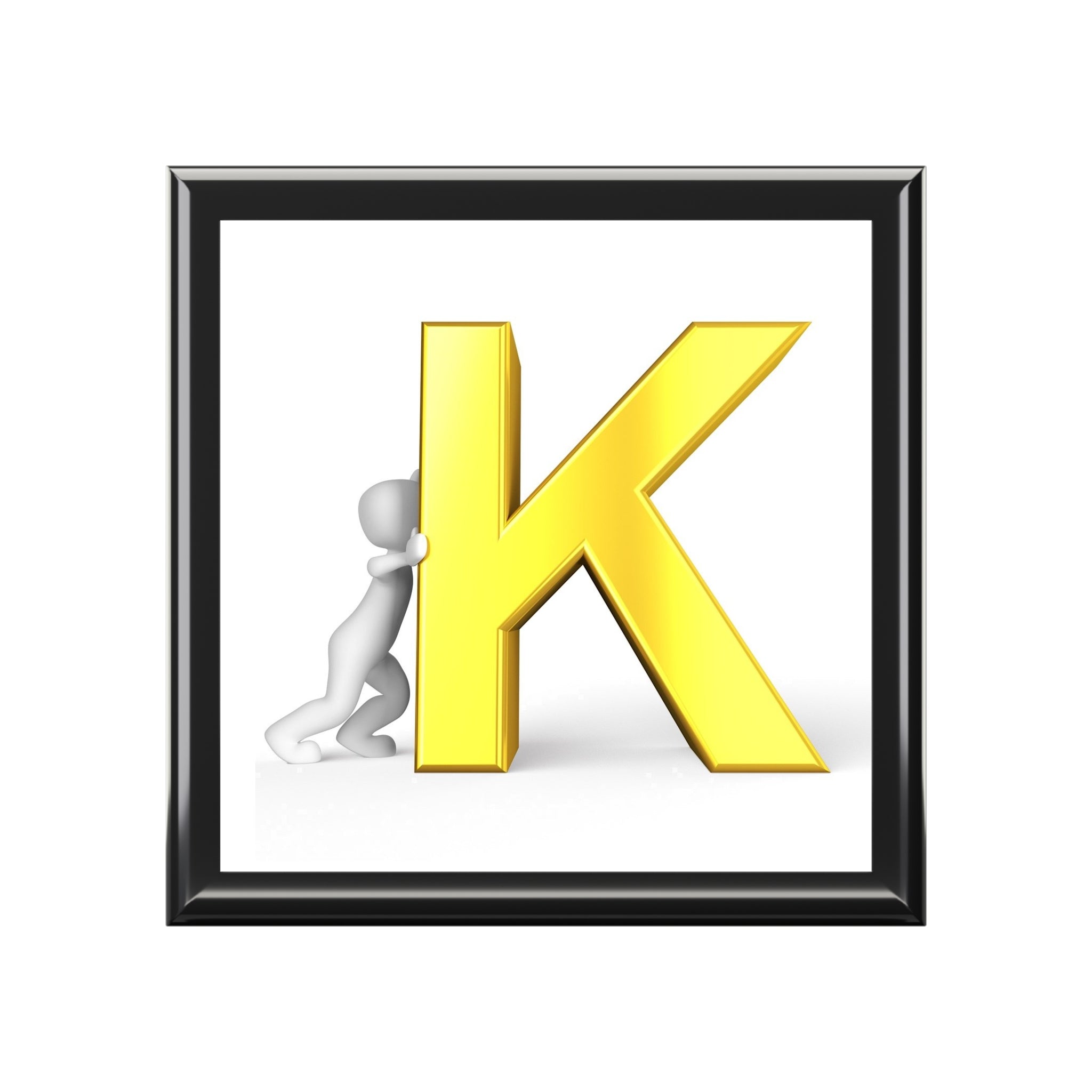 Gold Letter K Monogram Jewelry Box | Personalized Initial Keepsake