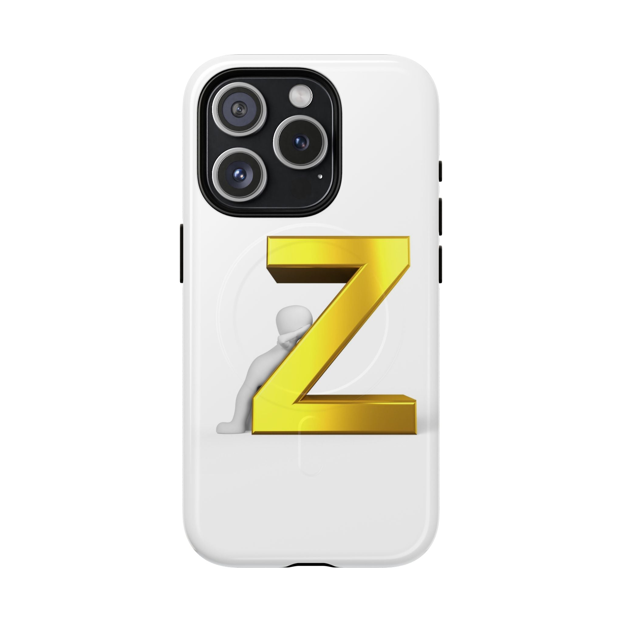 Coque de téléphone 3D Lettre Z Dorée | Coque magnétique robuste