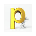 Gold Letter P Character car magnet | Alphabet Initial Magnetic Sign