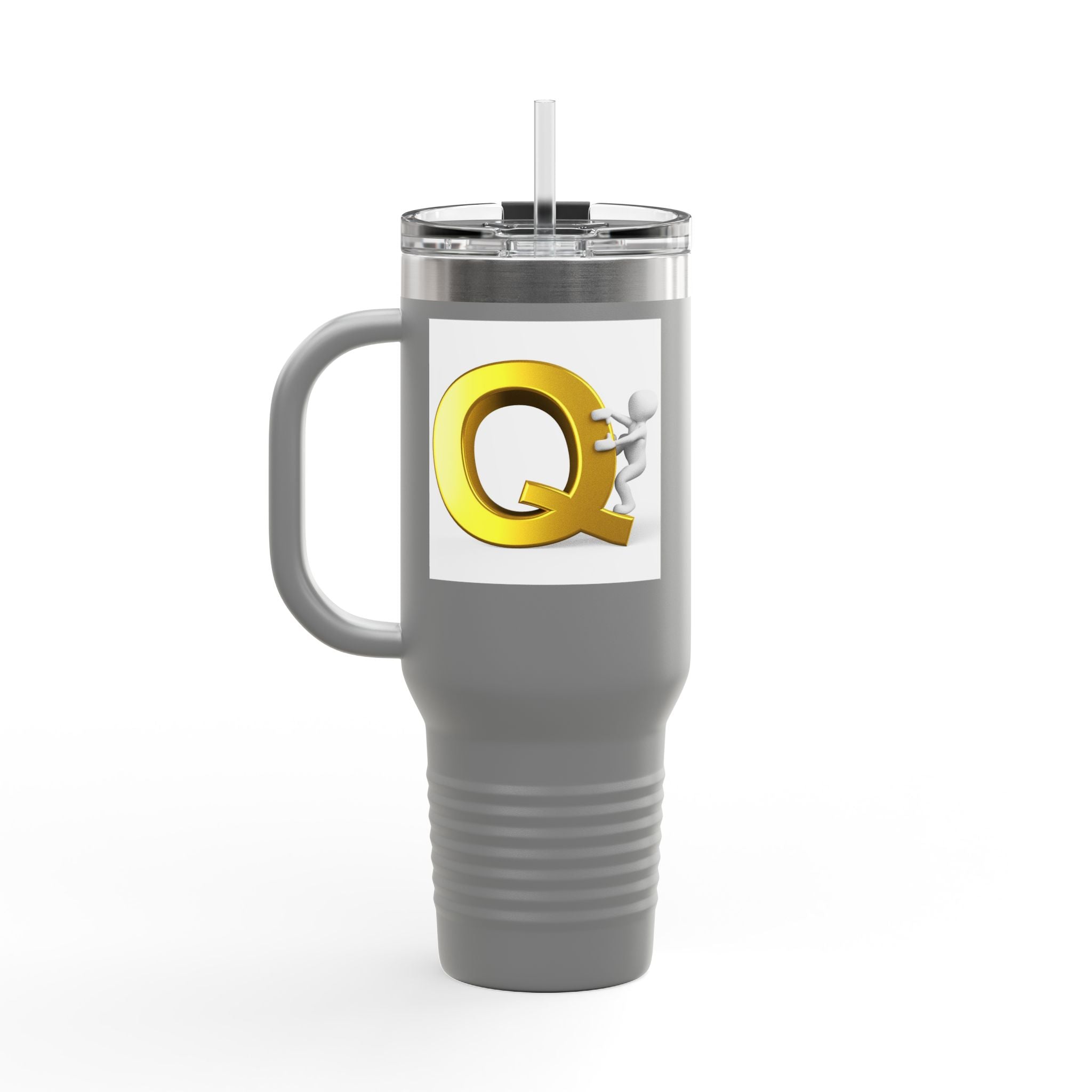Gold Letter Q Monogram Travel Mug | 40oz Insulated Tumbler