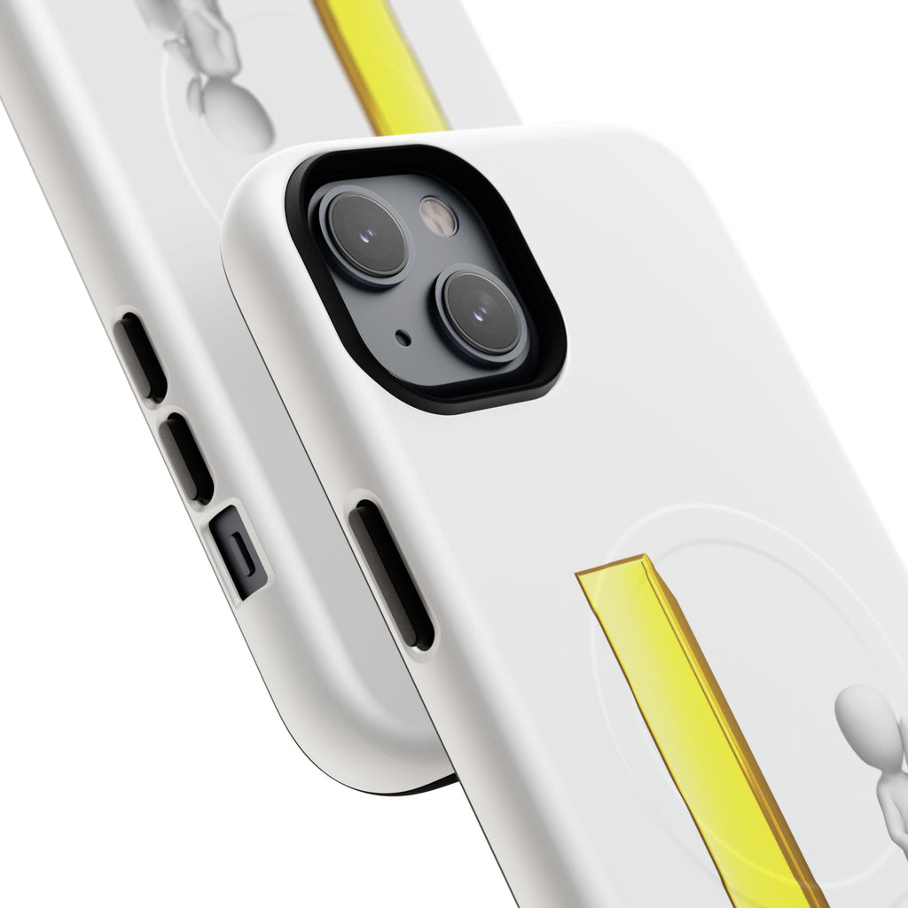 Yellow 3D Letter L with Sitting Figure phone case | Tough Magnetic Case