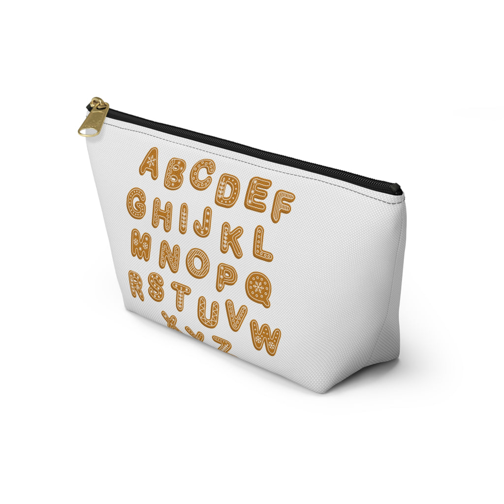 Alphabet Cookie Letters Accessory Pouch | Zipper Makeup Bag