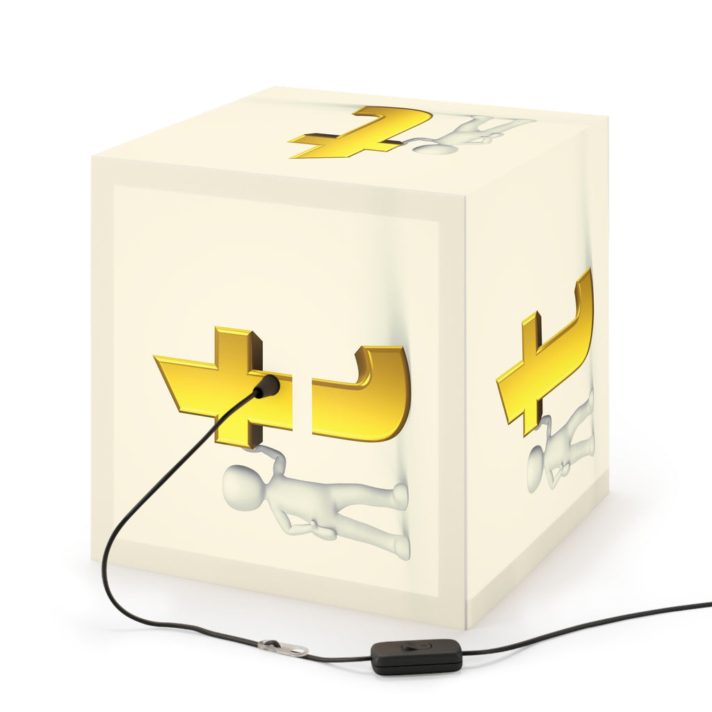 Gold T Logo Light Cube Lamp | Modern Logo Accent Lighting