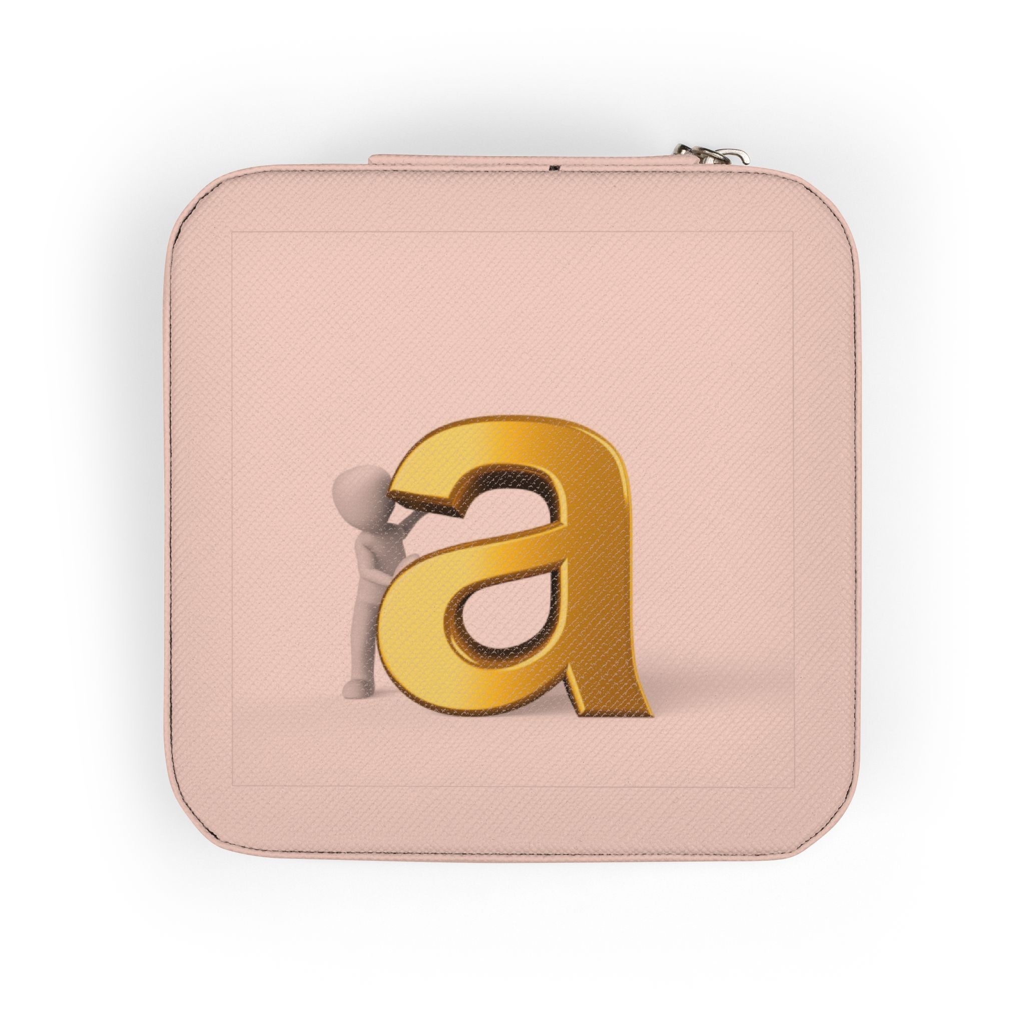 Gold Monogram A Jewelry Travel Case | Compact Personalized Jewelry Box