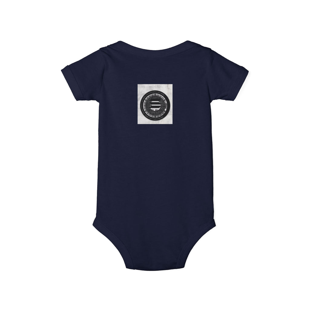 Solana Cryptocurrency Infant One Piece | Monochrome Badge Design