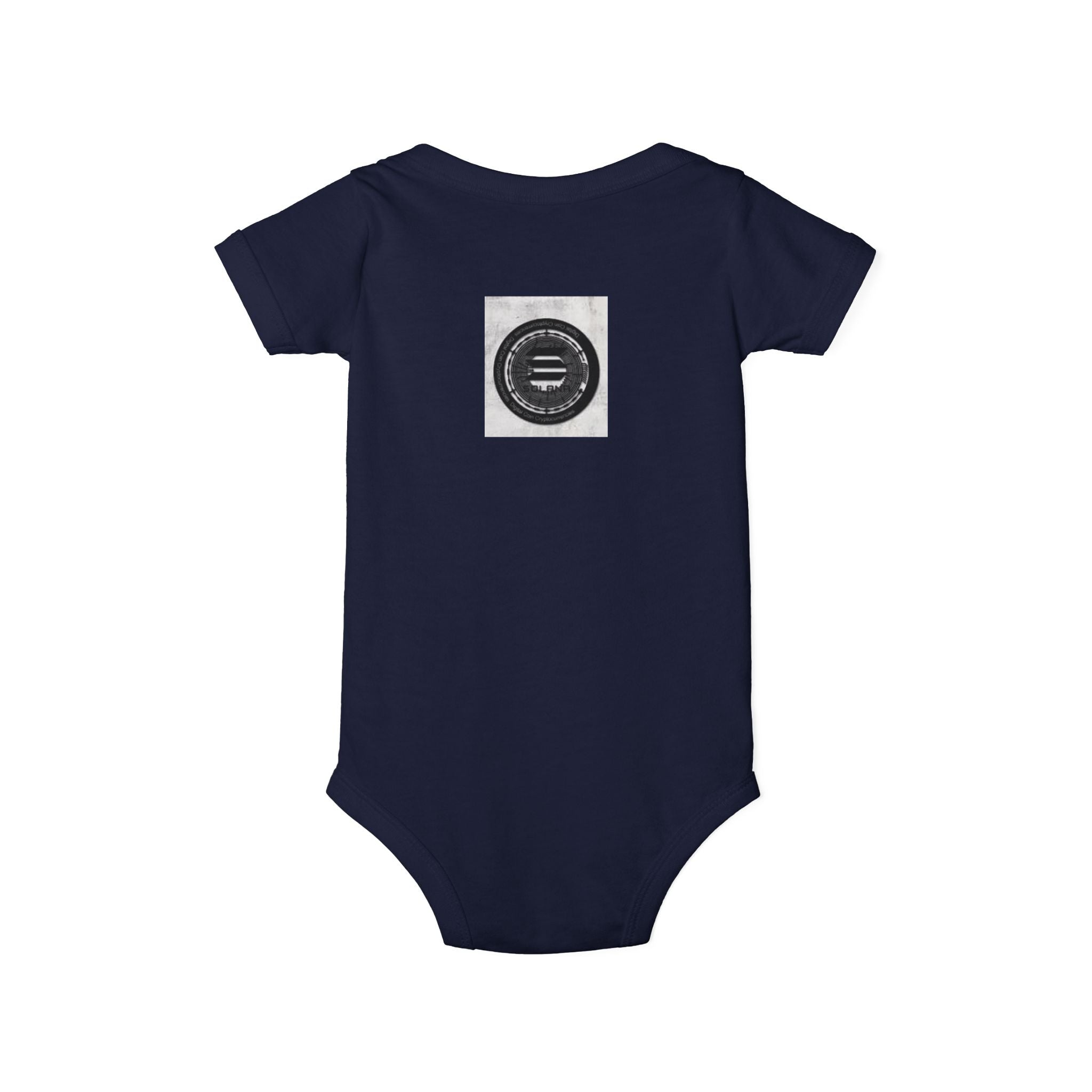 Solana Cryptocurrency Infant One Piece | Monochrome Badge Design