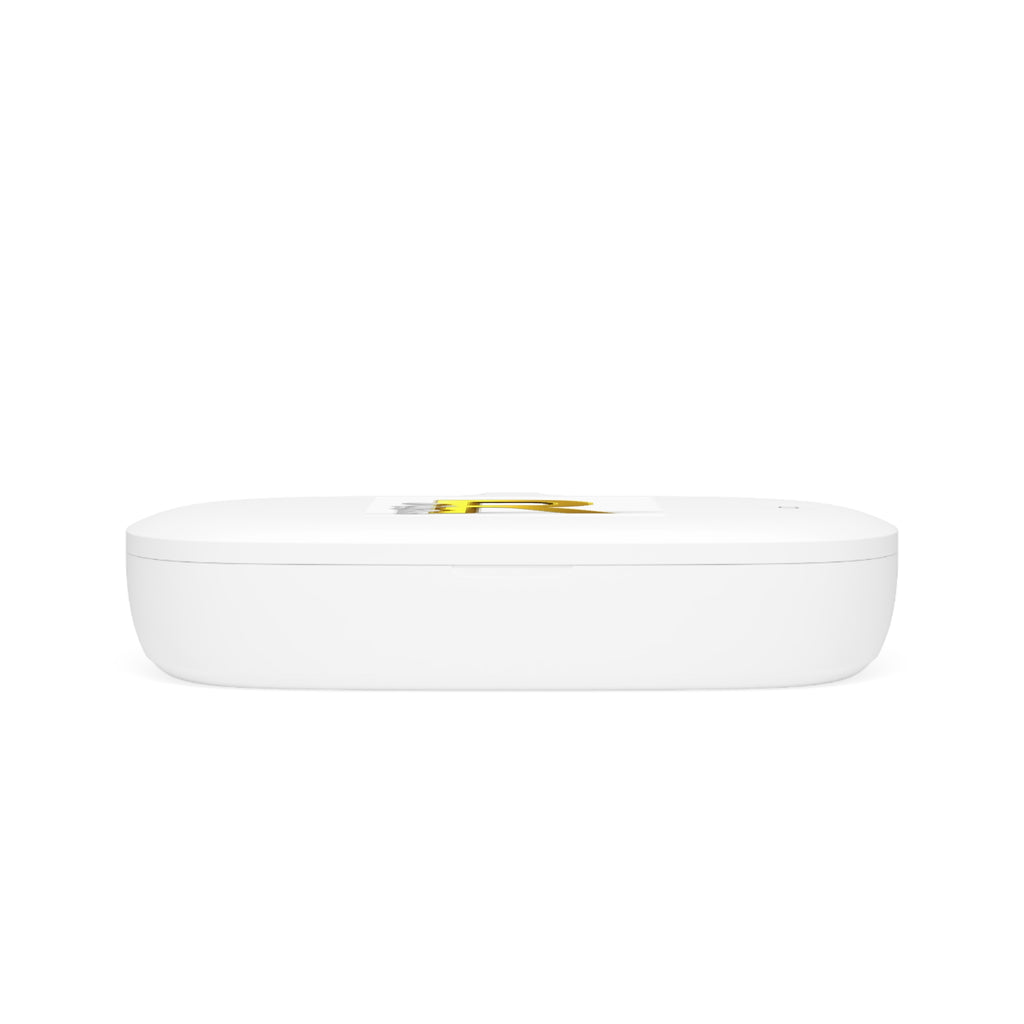 Gold Letter R Design UV Phone Sanitizer and Wireless Charging Pad | Monogram R