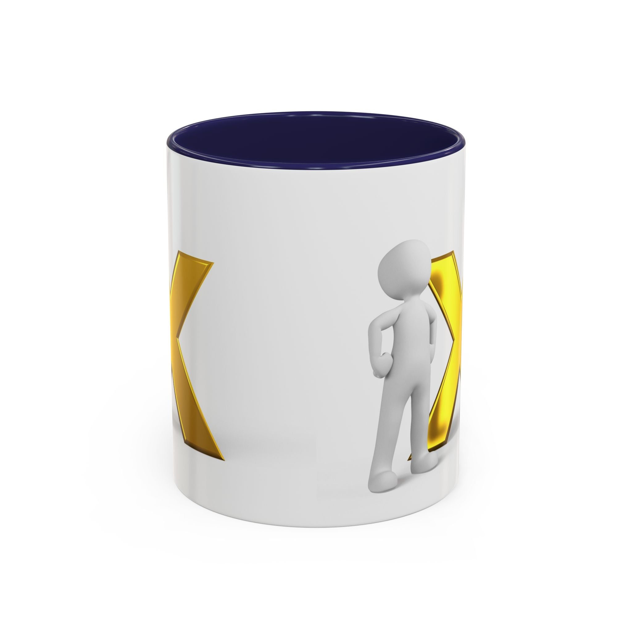 Mug 3D doré X avec motif | Tasse à café avec accent