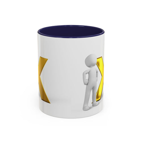 Mug 3D doré X avec motif | Tasse à café avec accent