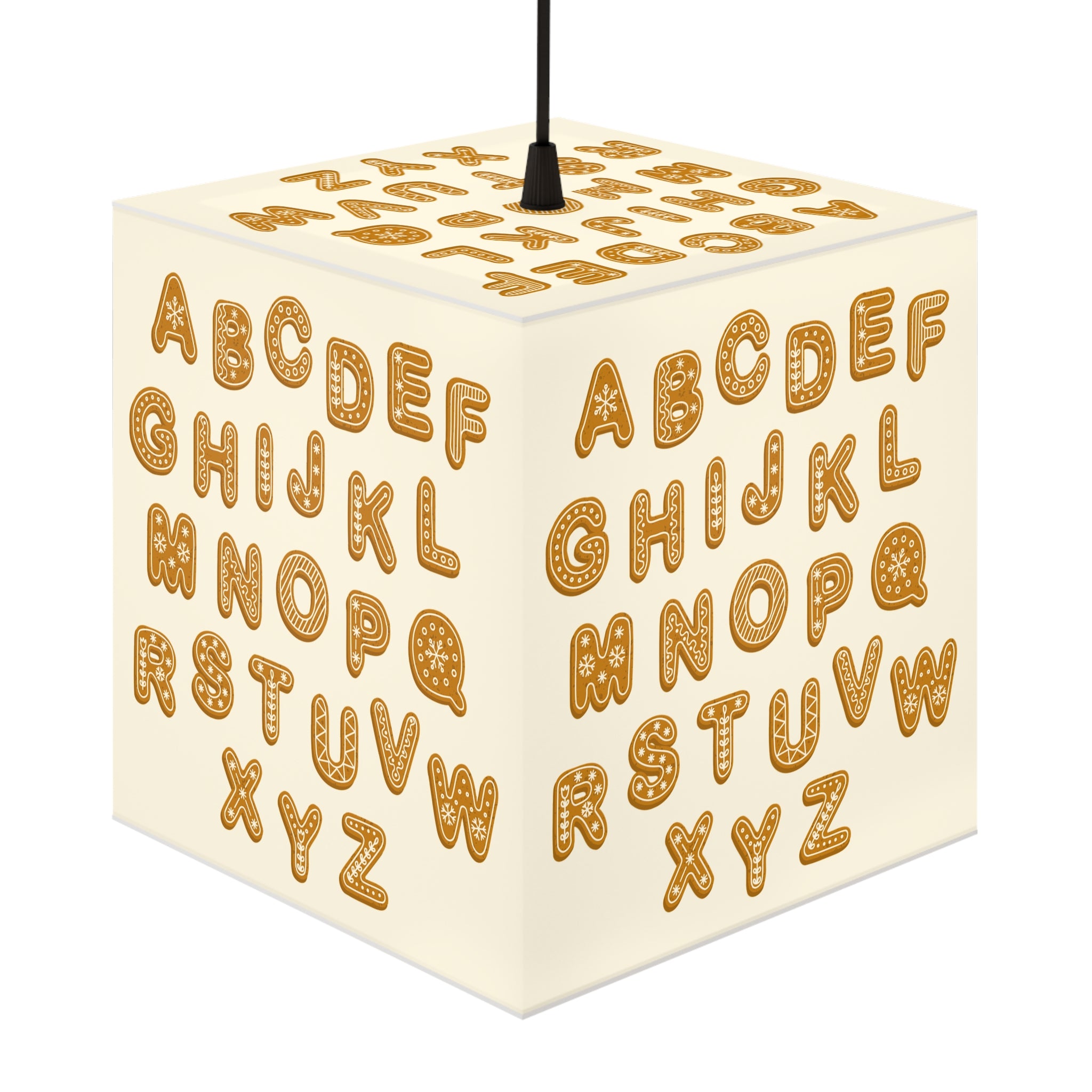 Gingerbread Alphabet Light Cube Lamp | Kids Nursery Nightlight
