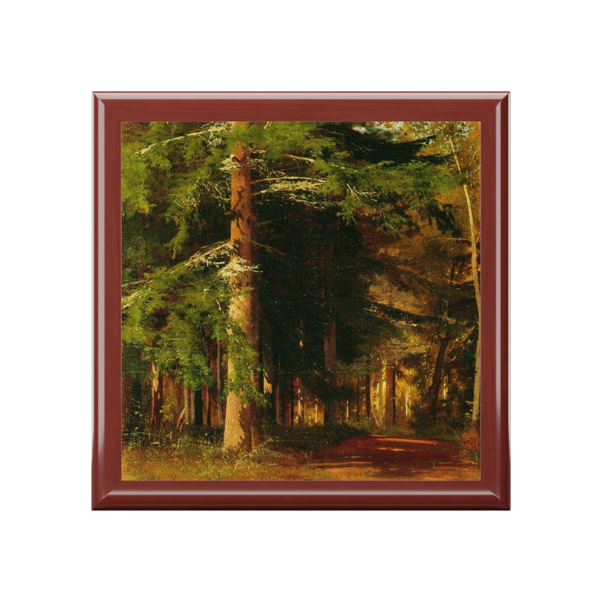 Forest Path Painting Jewelry Box | Woodland Landscape Trinket Box