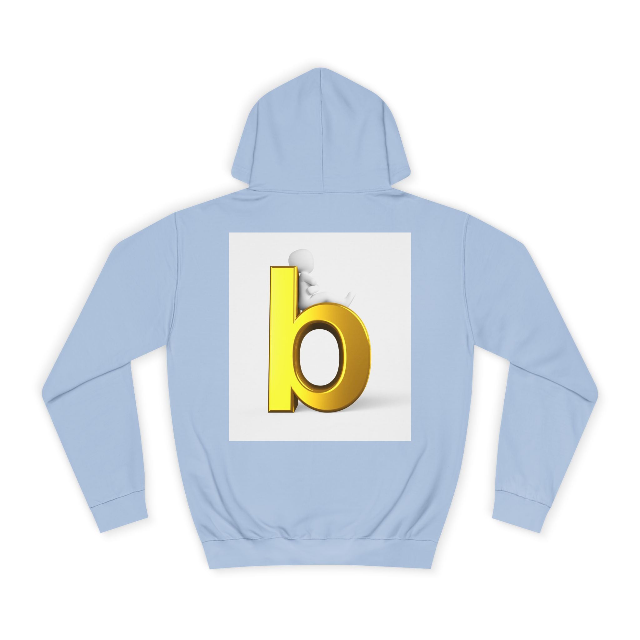Yellow 3D Letter b Hoodie | Minimal Monogram Initial Sweatshirt