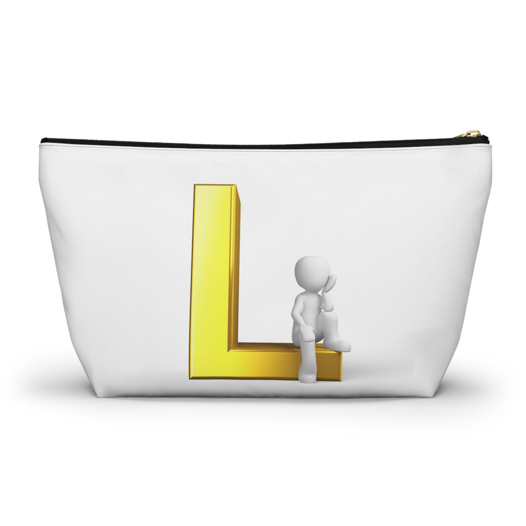 3D Letter L with Sitting Figure Accessory Pouch