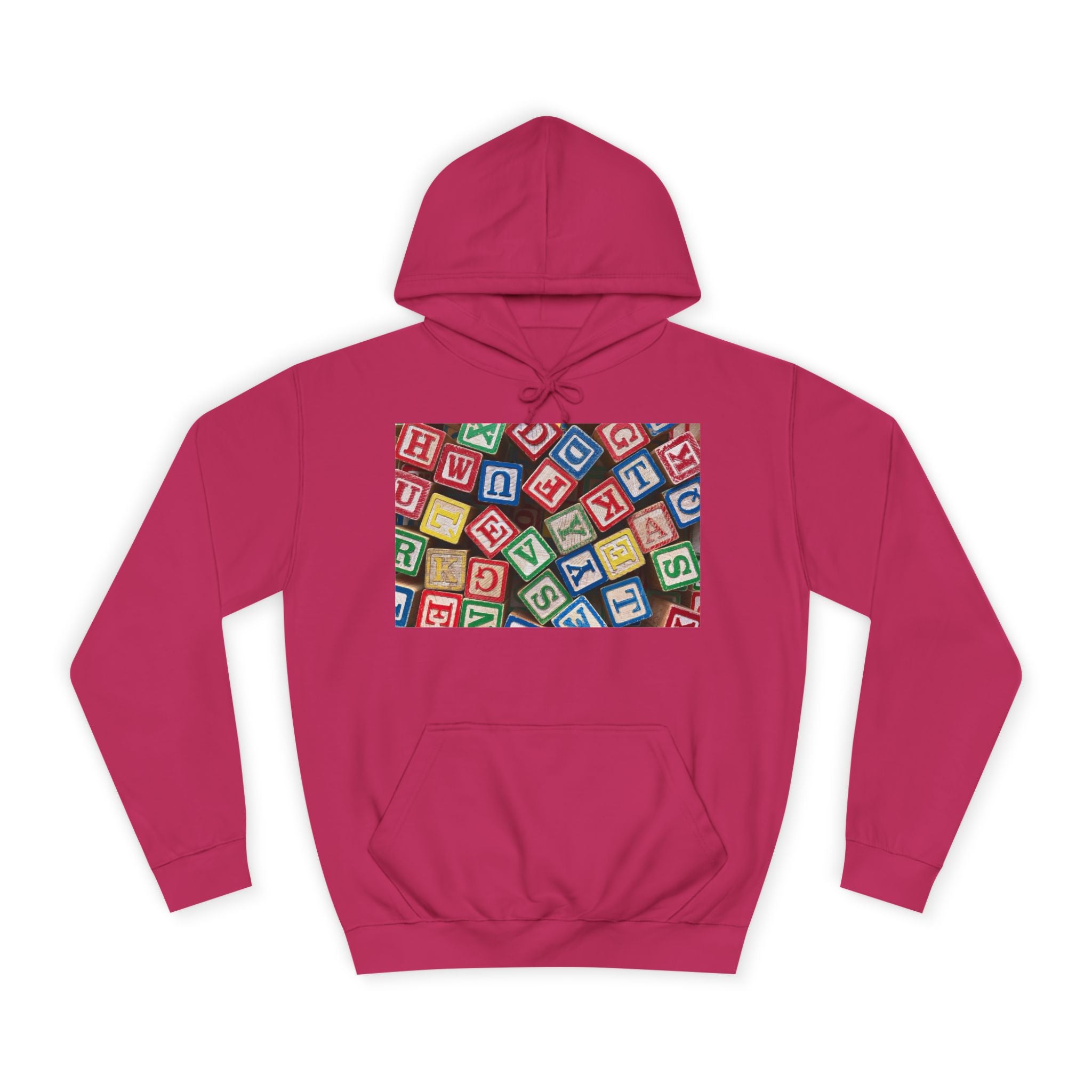 Sweat à capuche Blocs de l'Alphabet Colorés | Motif Blocs de Lettres pour Enfants