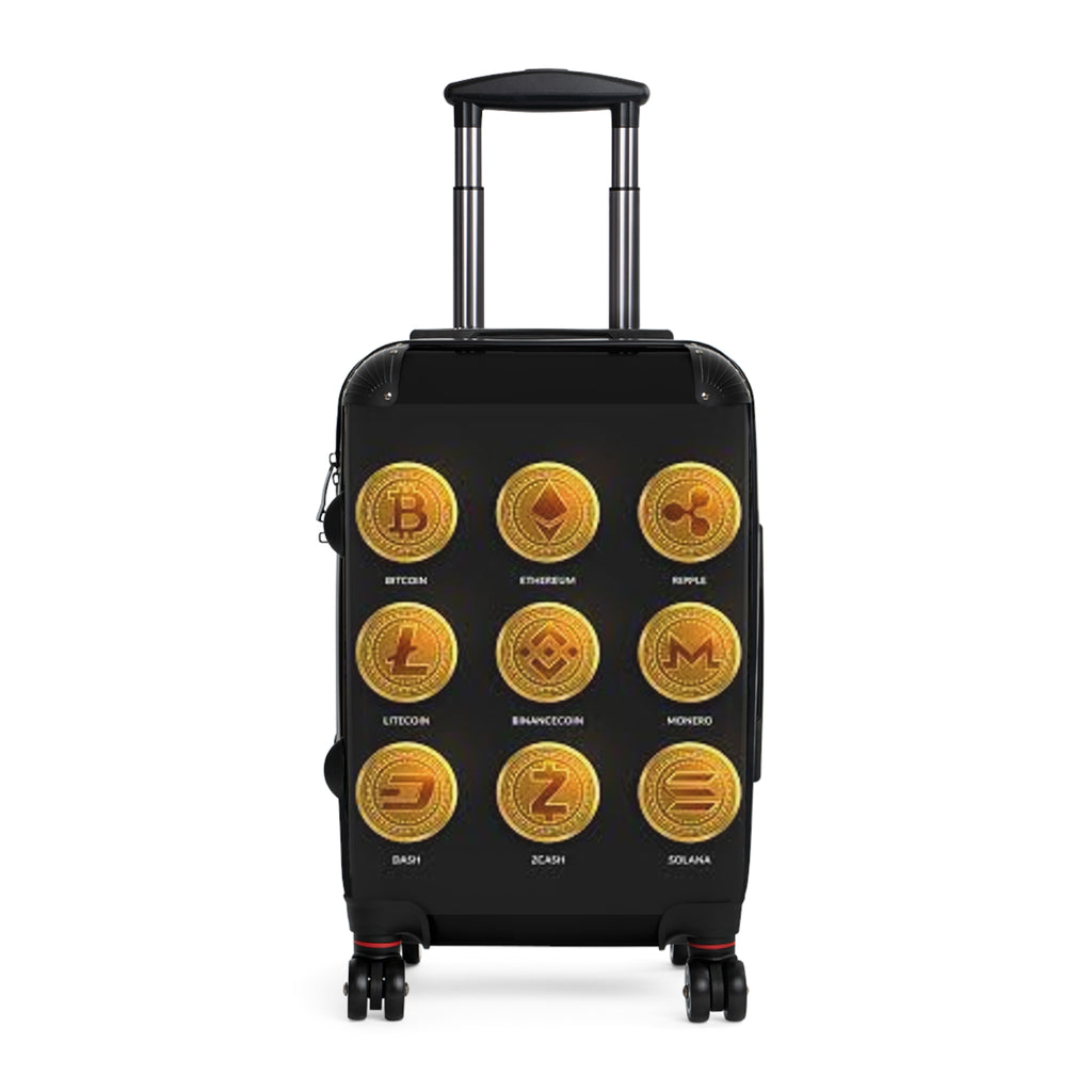 Cryptocurrency Coins Suitcase | Bitcoin Ethereum Litecoin Travel Luggage
