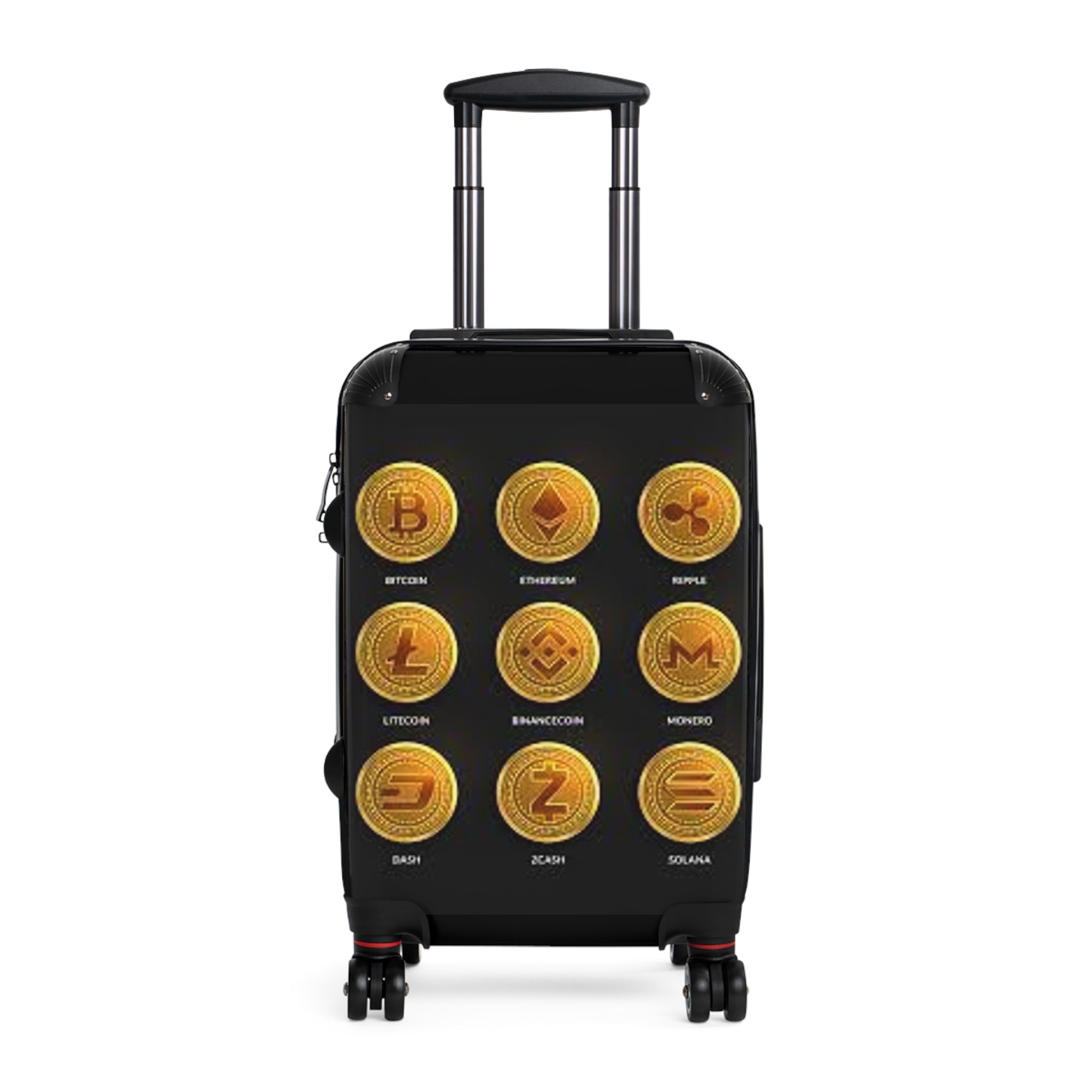 Cryptocurrency Coins Suitcase | Bitcoin Ethereum Litecoin Travel Luggage