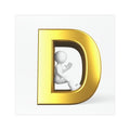 Gold Letter D with Sitting Figure car magnet | Monogram Initial Magnet