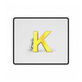 Yellow Letter K Illustration Desk Mat | Monogram Initial Mousepad