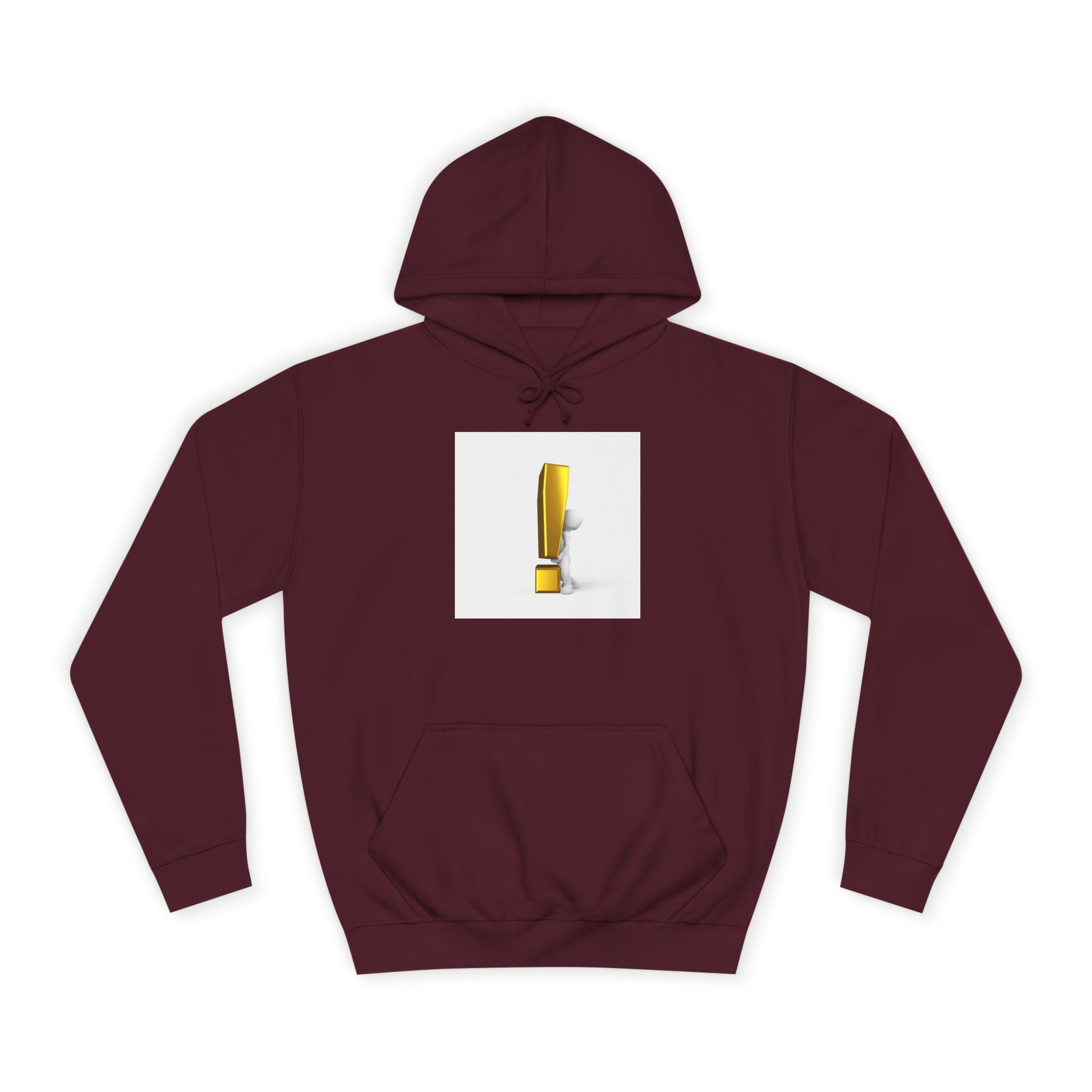 Gold Exclamation Mark Hoodie | Minimal Symbol Sweatshirt