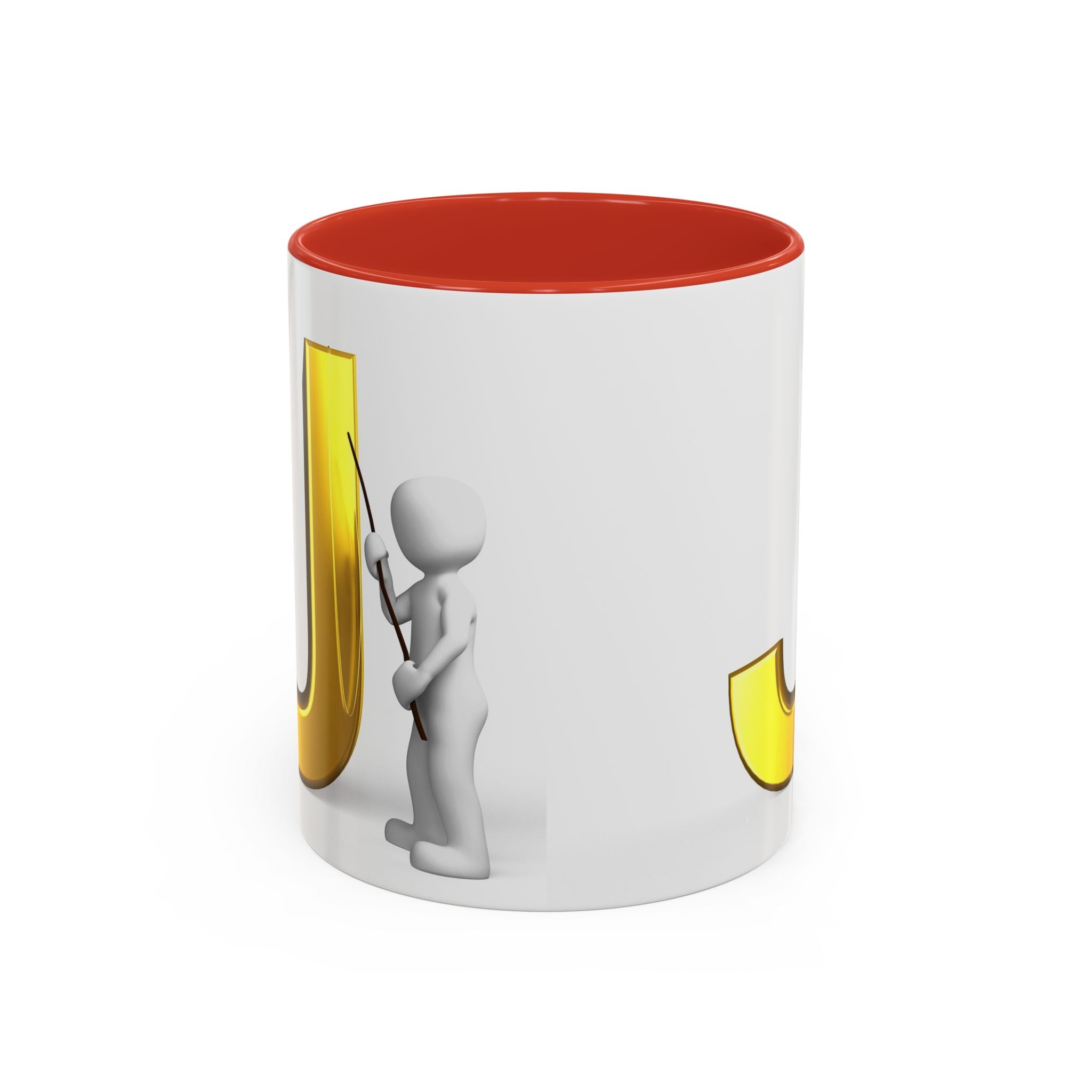 Mug à café avec accent monogramme lettre J doré | Mug avec initiale J