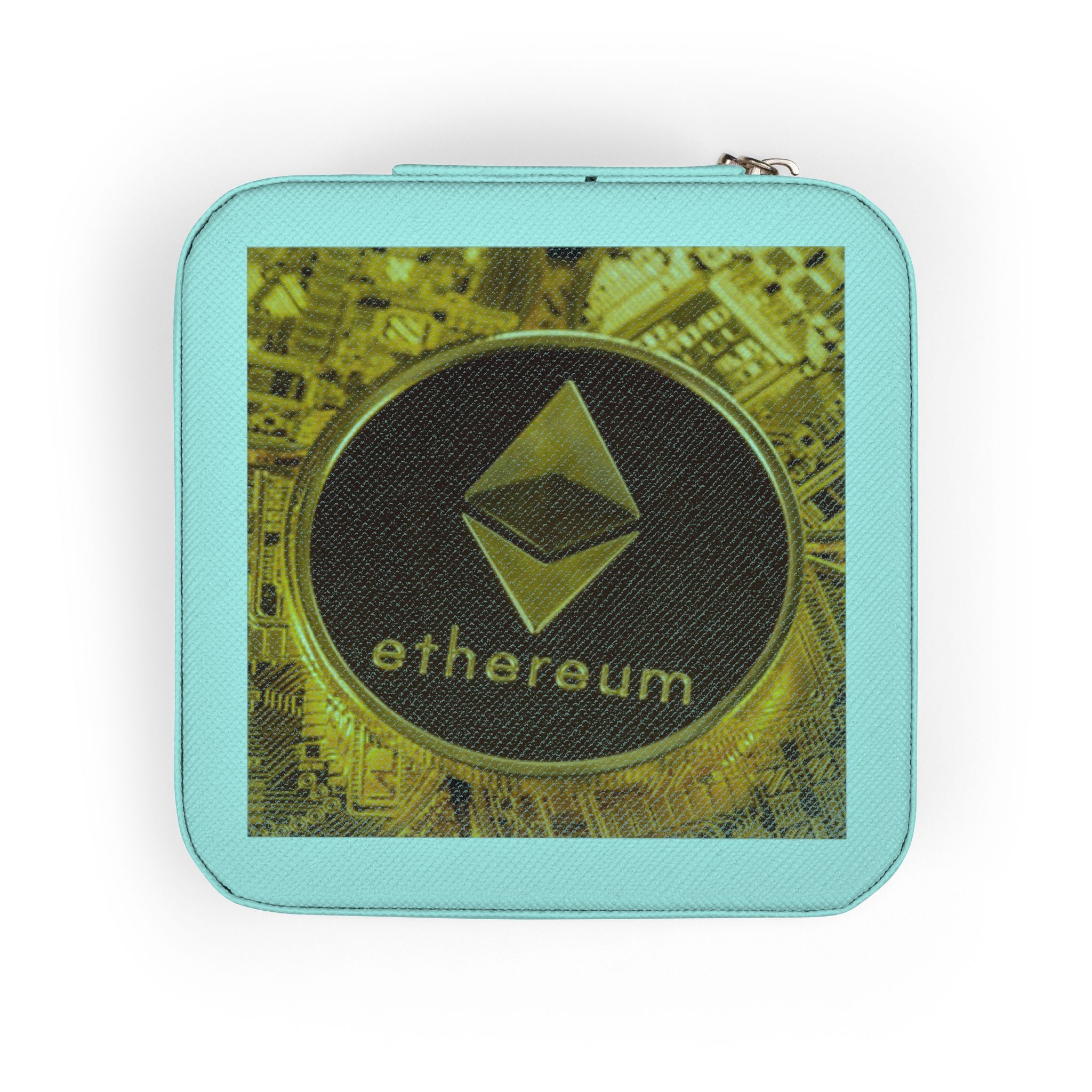 Ethereum Coin Jewelry Travel Case | Crypto Logo Compact Organizer