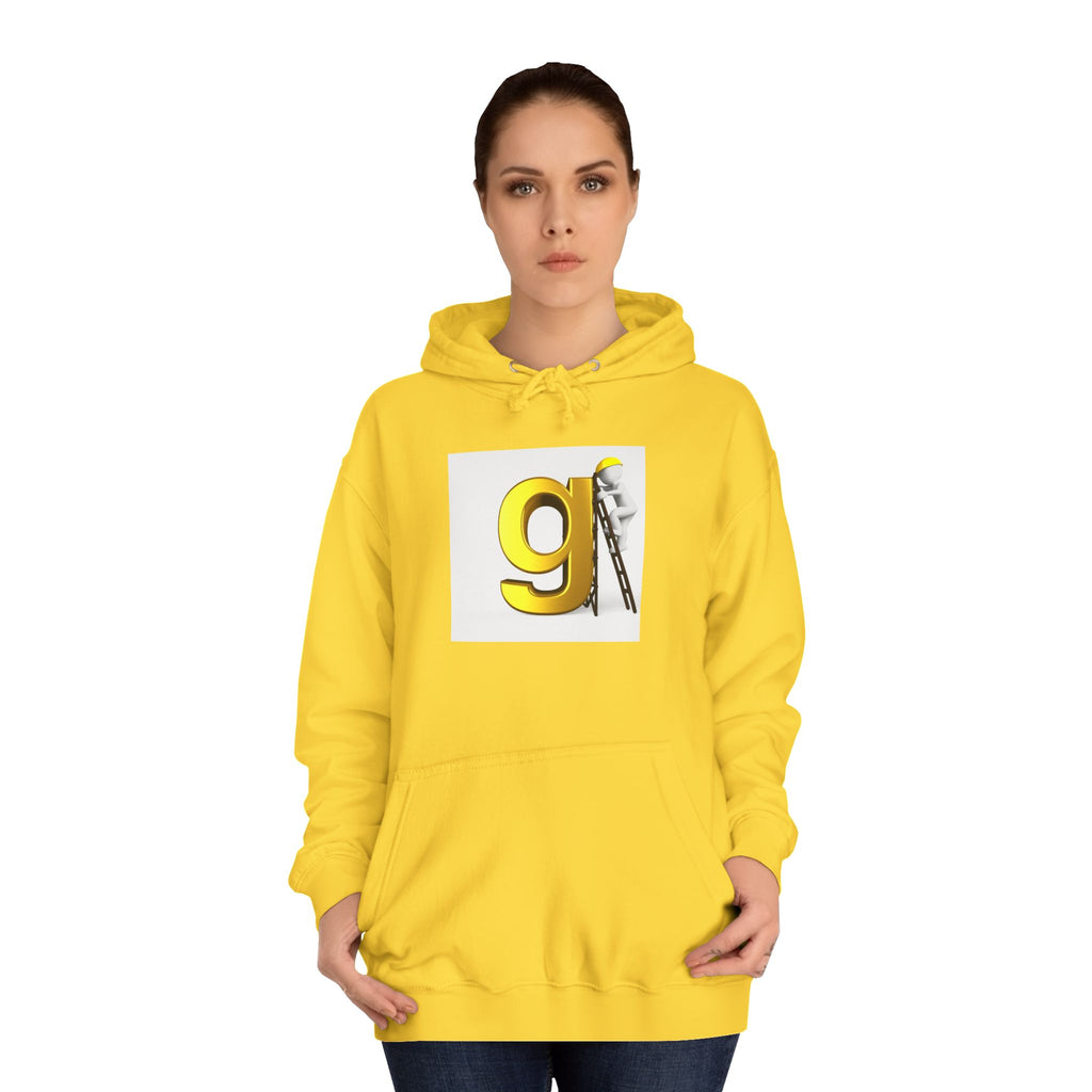 Gold Letter G with Painter Character Hoodie | Initial Monogram
