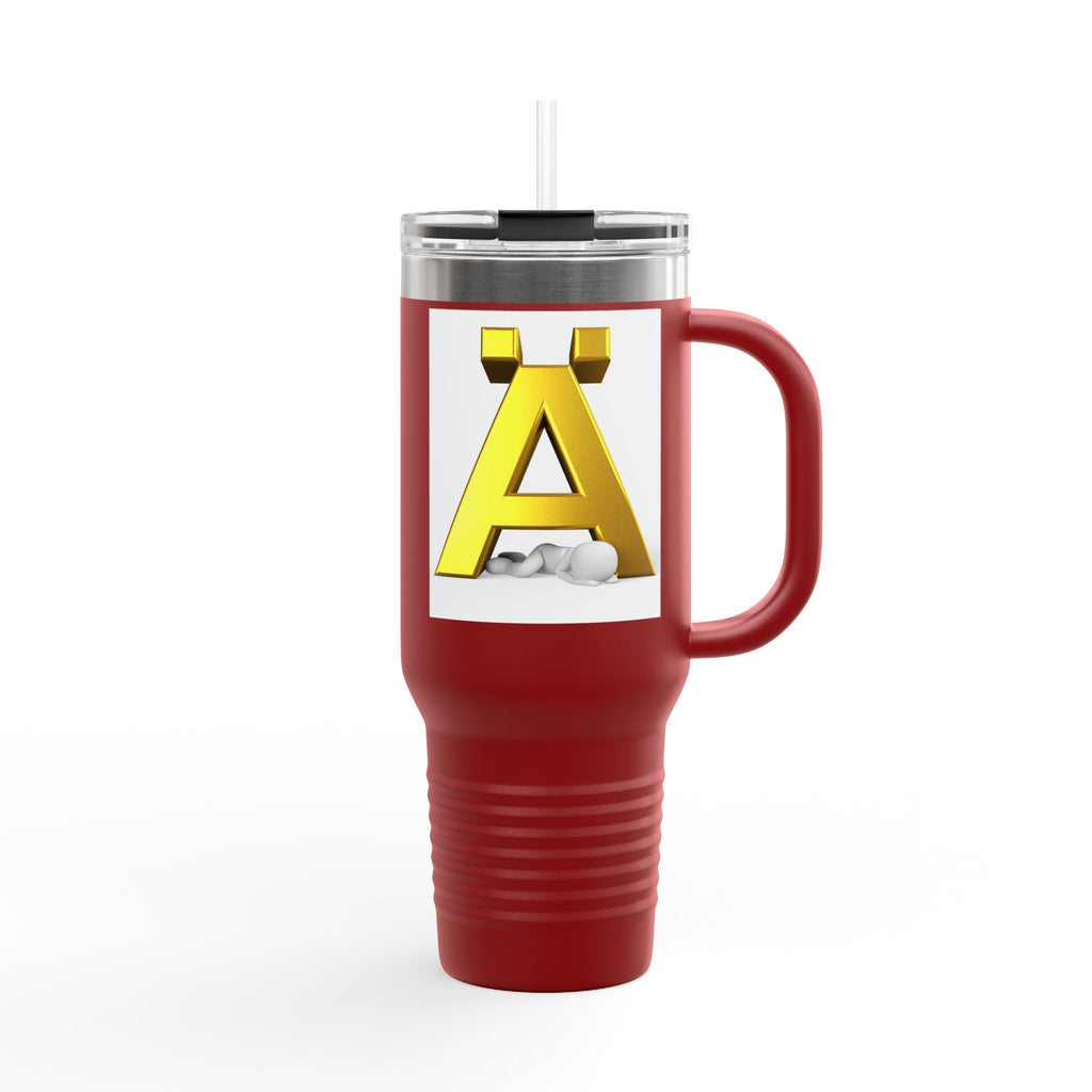 Gold 3D Letter A Mug | 40oz Insulated Travel Mug
