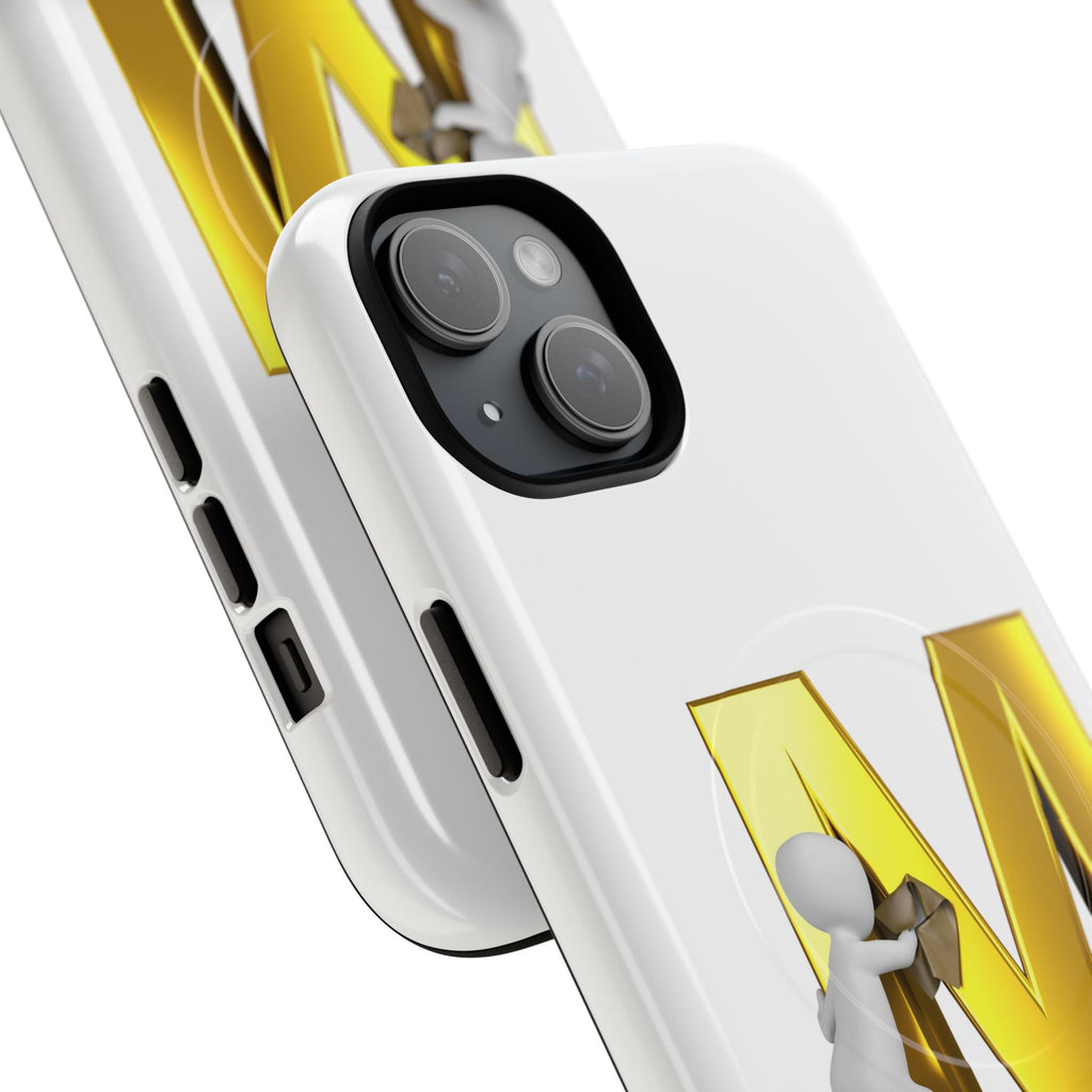 Gold Letter M with Worker Phone Case | Magnetic Tough Case
