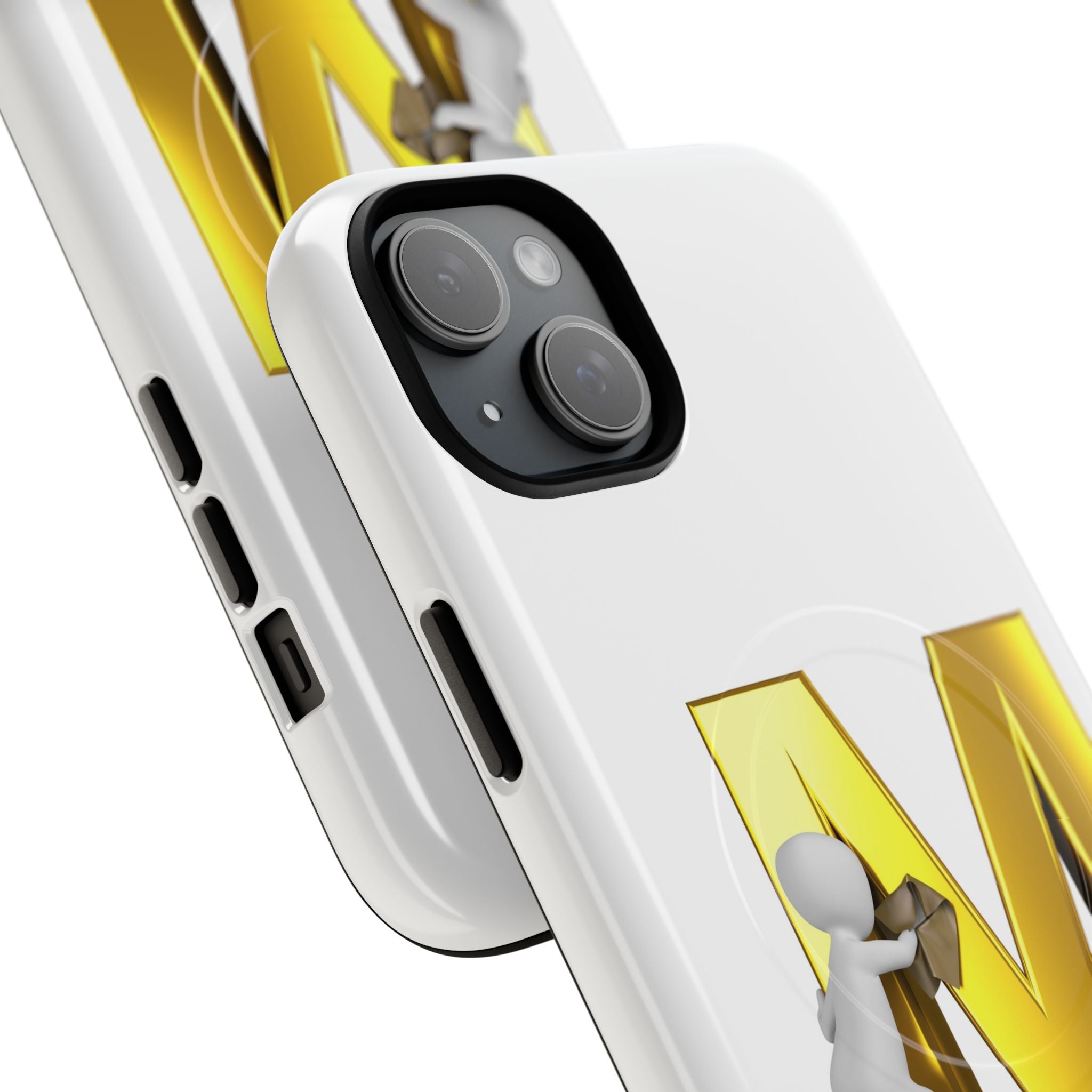 Gold Letter M with Worker Phone Case | Magnetic Tough Case