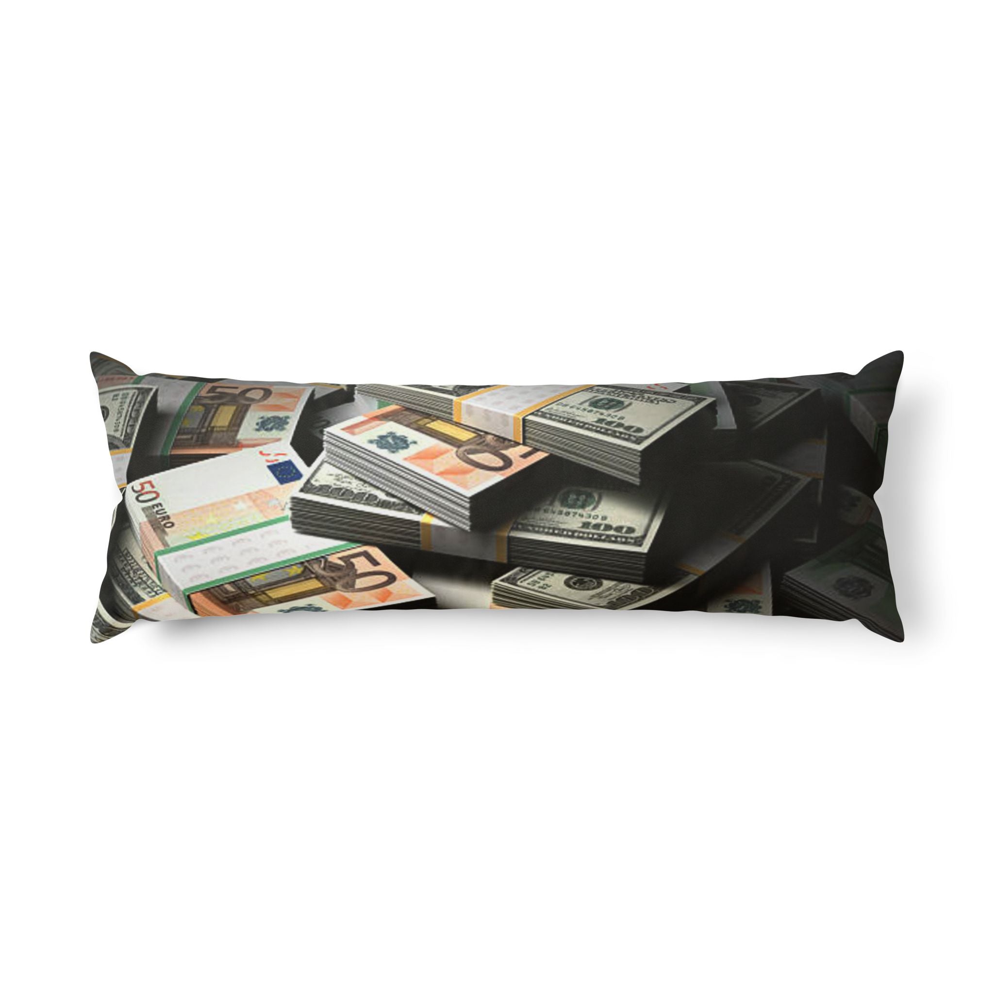 Stacked Money Print Body Pillow | Cash, Dollar Bills, Luxury