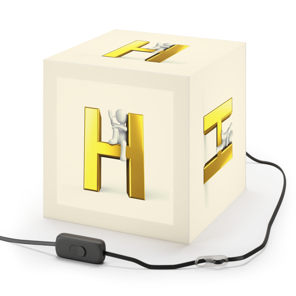Gold Letter H Cube Lamp | Initial Light Cube Lamp