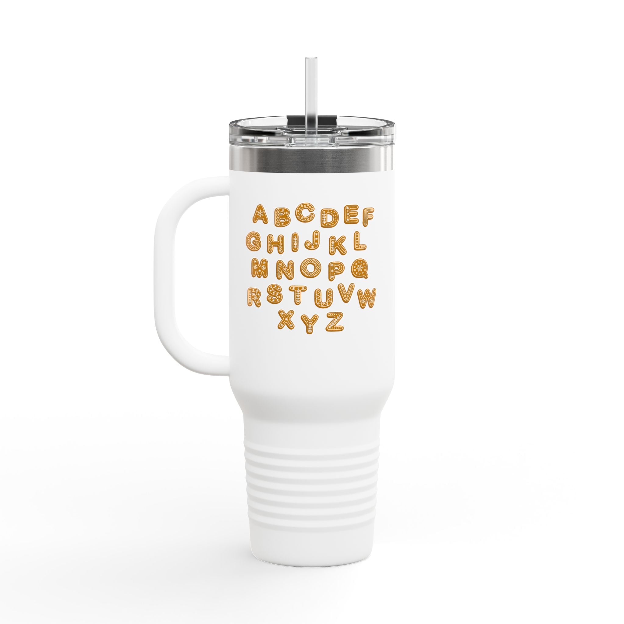 Alphabet Cookie Letters Travel Mug | 40oz Insulated Tumbler