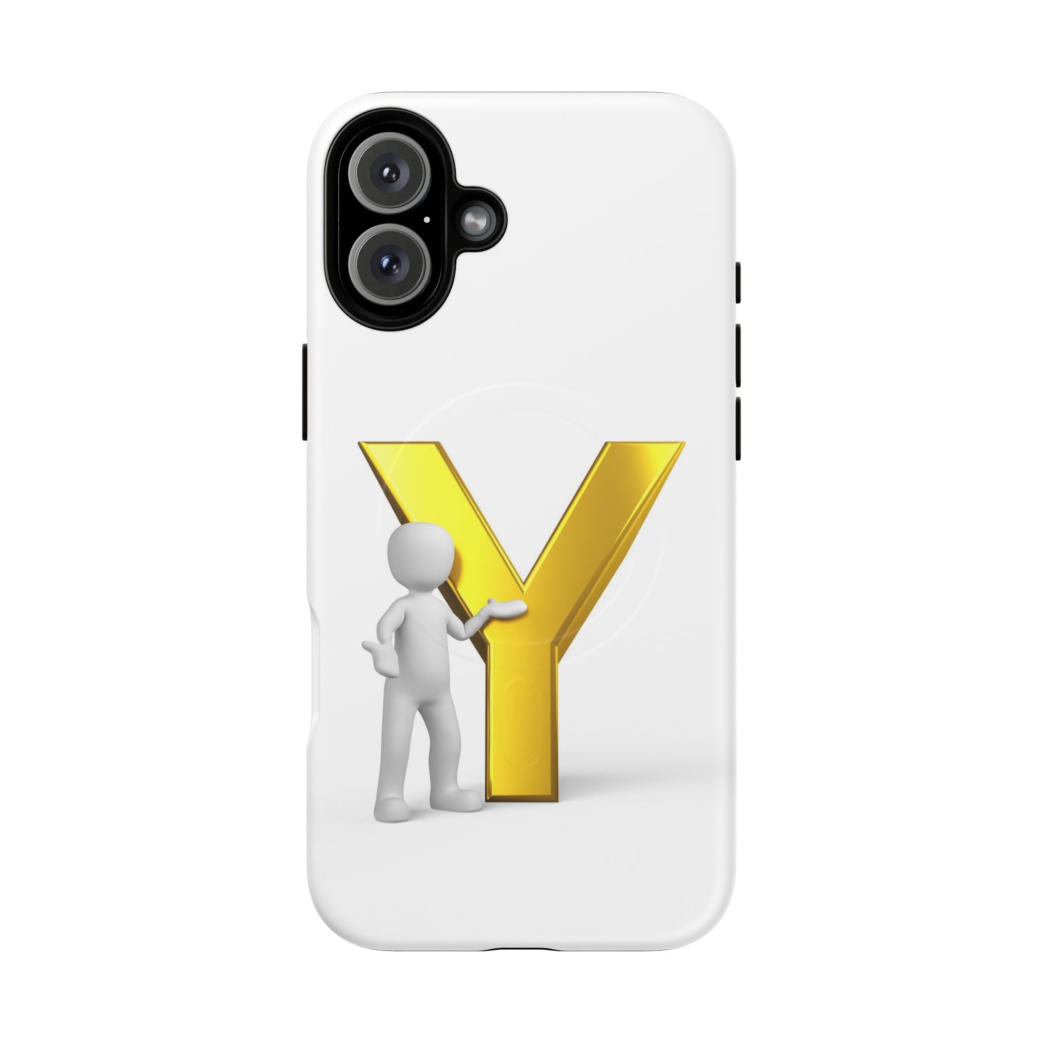 Coque de téléphone Lettre Y Or | Coque magnétique iPhone Monogramme
