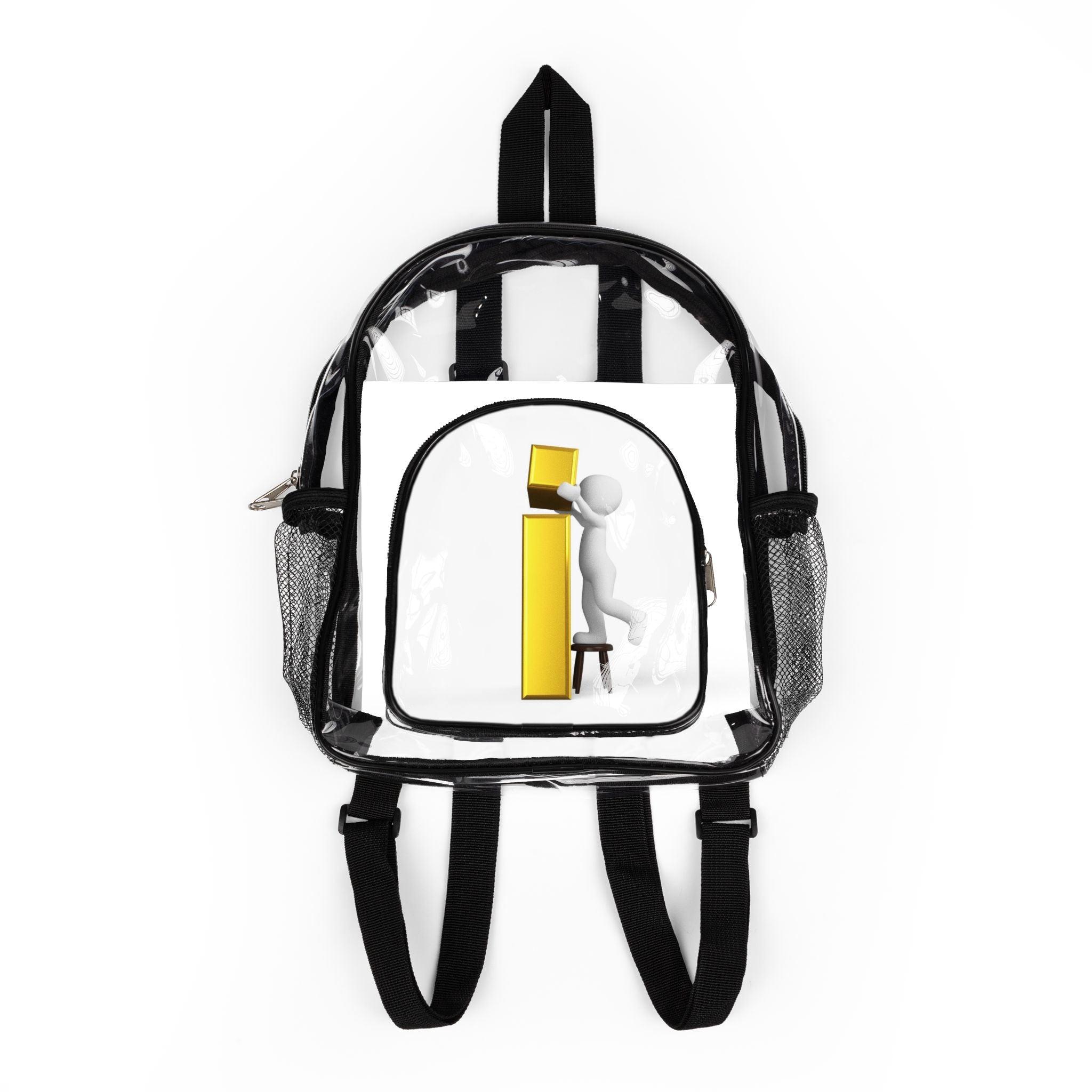 3D Figure Letter i Clear Backpack | Stadium Clear Bag