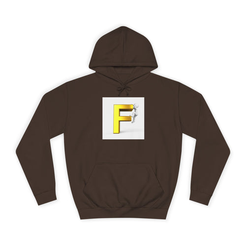 Sweat à capuche lettre F 3D dorée | Style Letterman figurine d'escalade