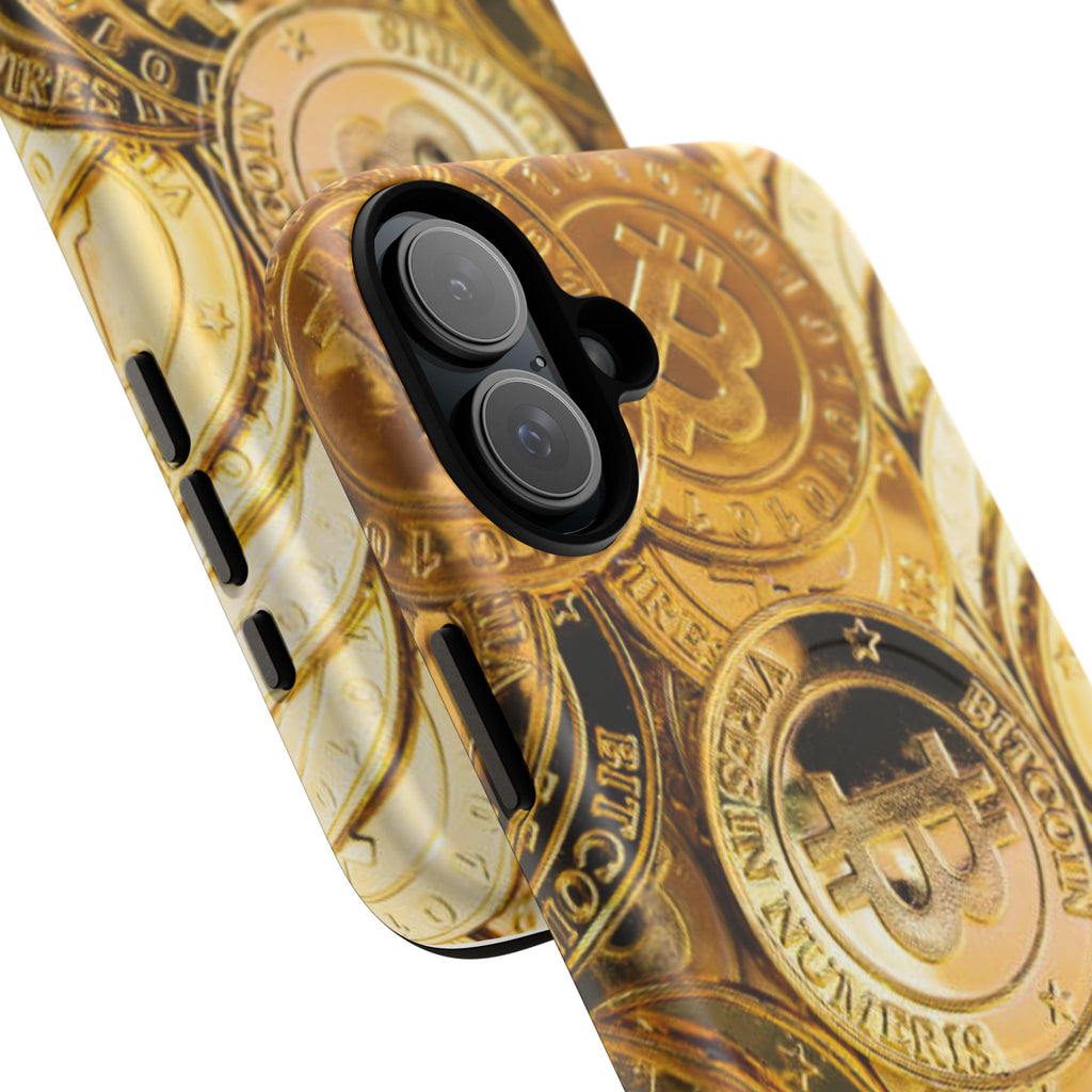 Gold Bitcoin Coins Phone Case | Tough Magnetic Case