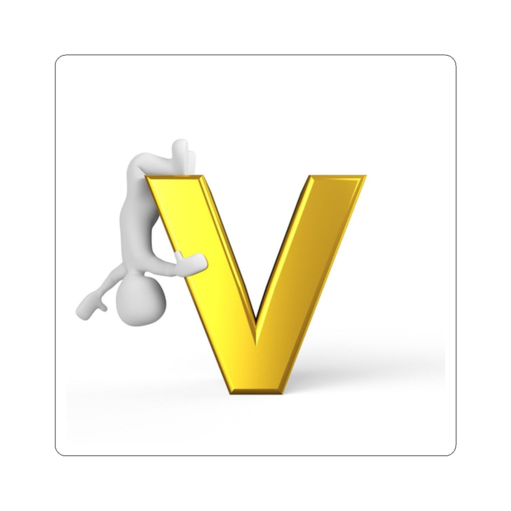 Kiss-Cut Stickers | Gold Letter V