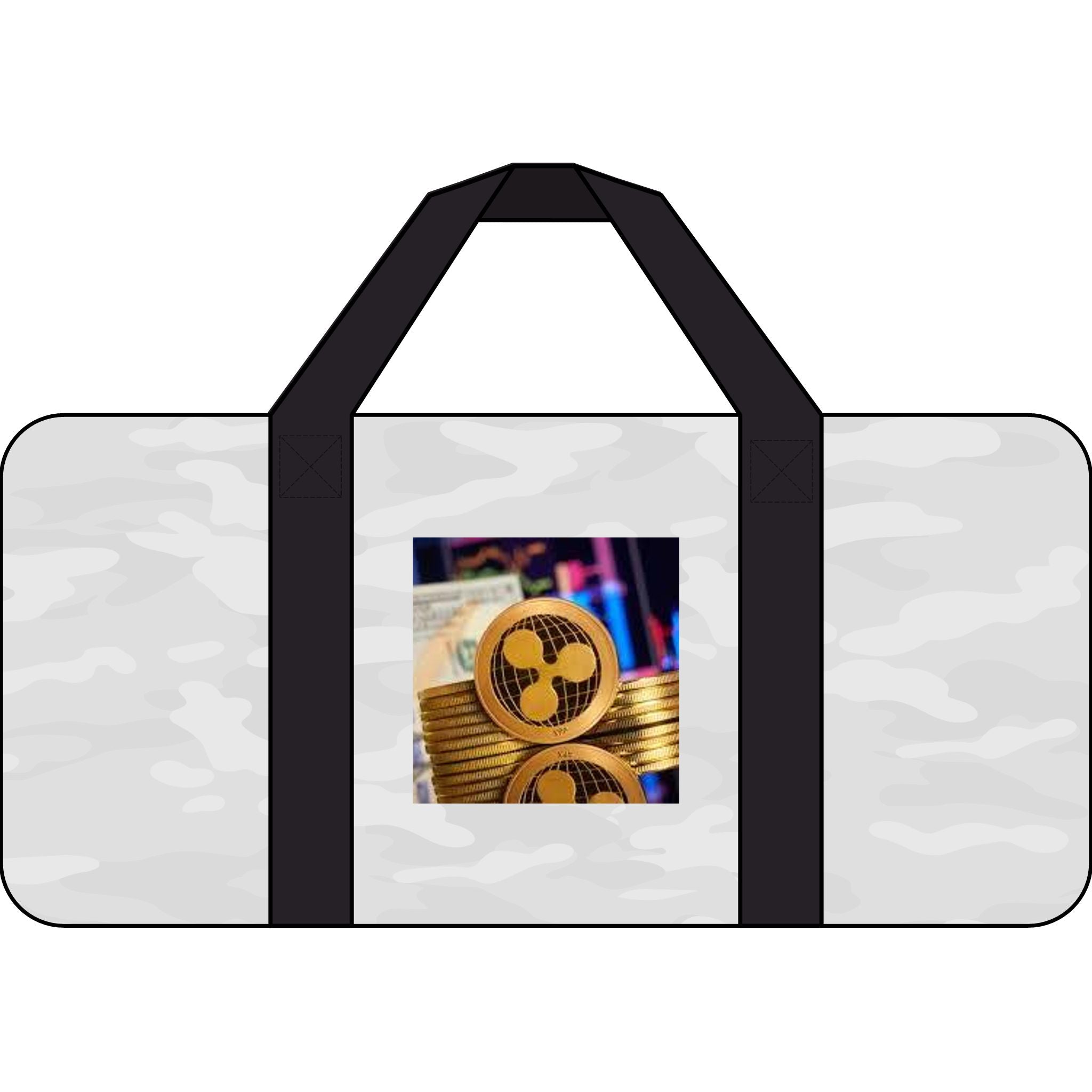 Ripple Logo Tripper Duffel Bag | Crypto Coin Graphic, Checker Strap