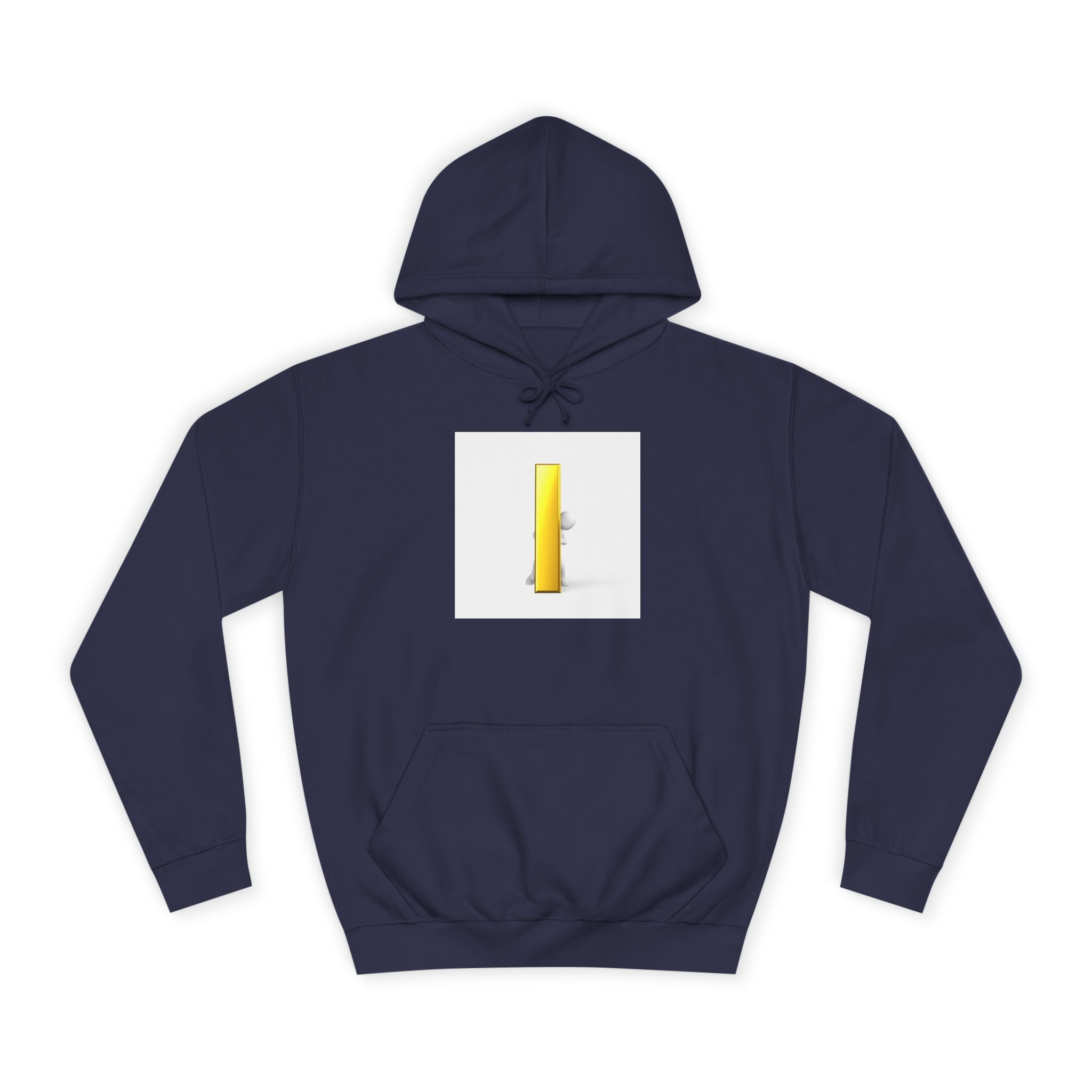 Gold Letter i Character Hoodie | Minimalist 3D Column Illustration