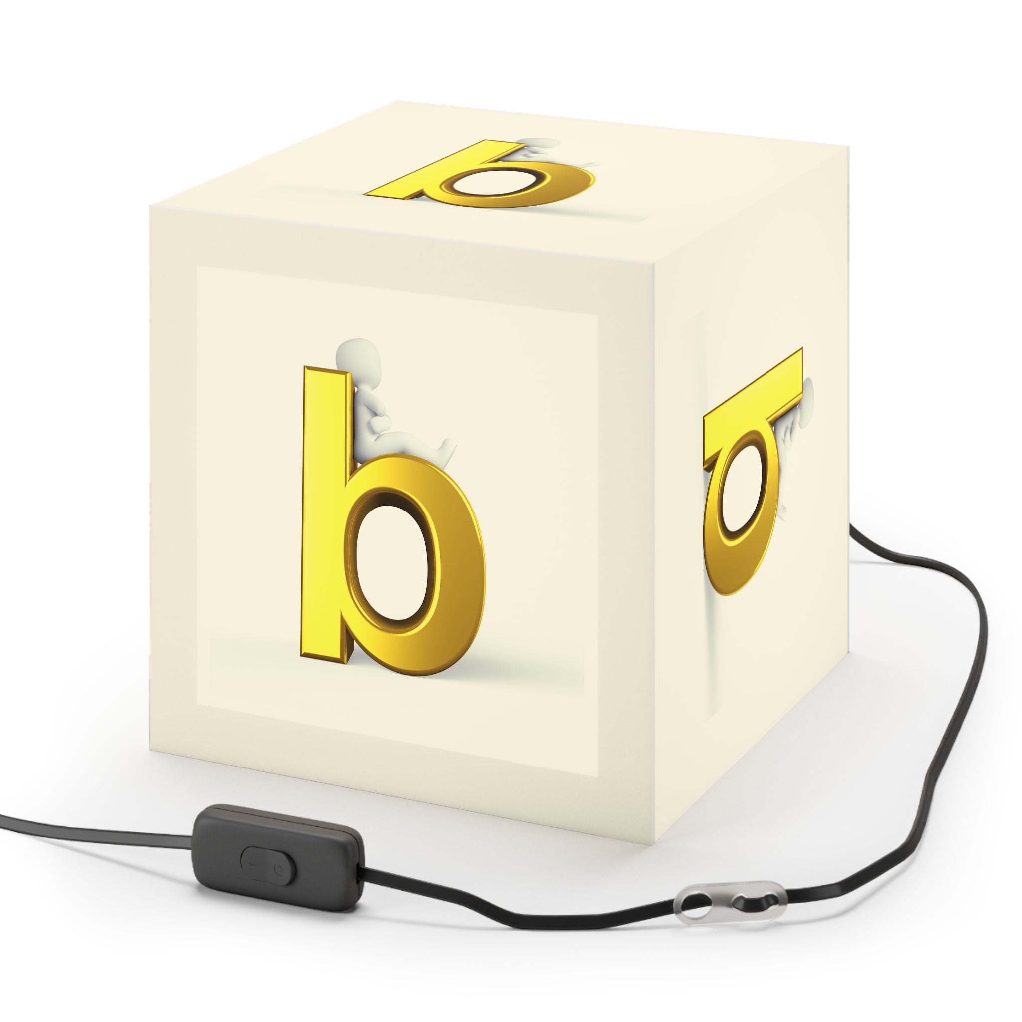 Gold Letter B Light Cube Lamp | Alphabet Nursery Night Light
