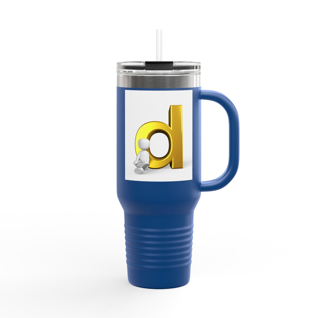 Gold Letter D Initial Travel Mug | 40oz Insulated Tumbler