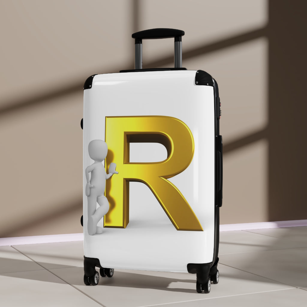 Gold Letter R Monogram Suitcase | Initial Luggage Cover