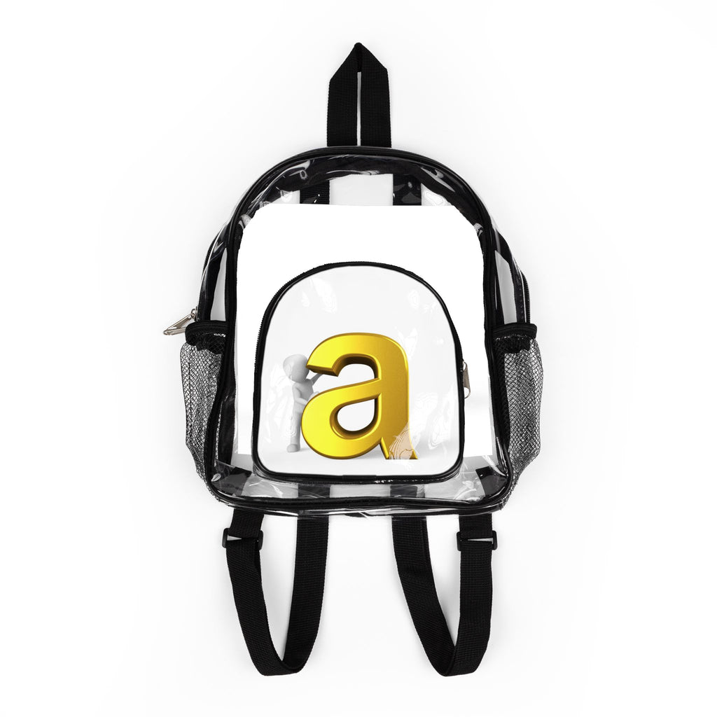 Yellow Letter A Clear Stadium Backpack | Transparent School Stadium Bag