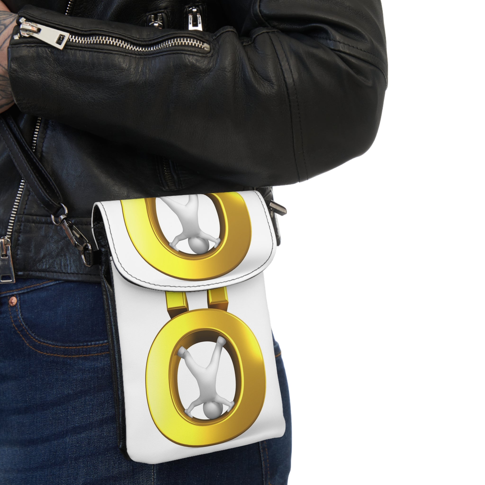 Gold letter Ö Graphic Small Cell Phone Wallet | Crossbody Phone Pouch