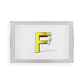 3D Figure Climbing Gold Letter F Acrylic Serving Tray | Monogram Initial Decor