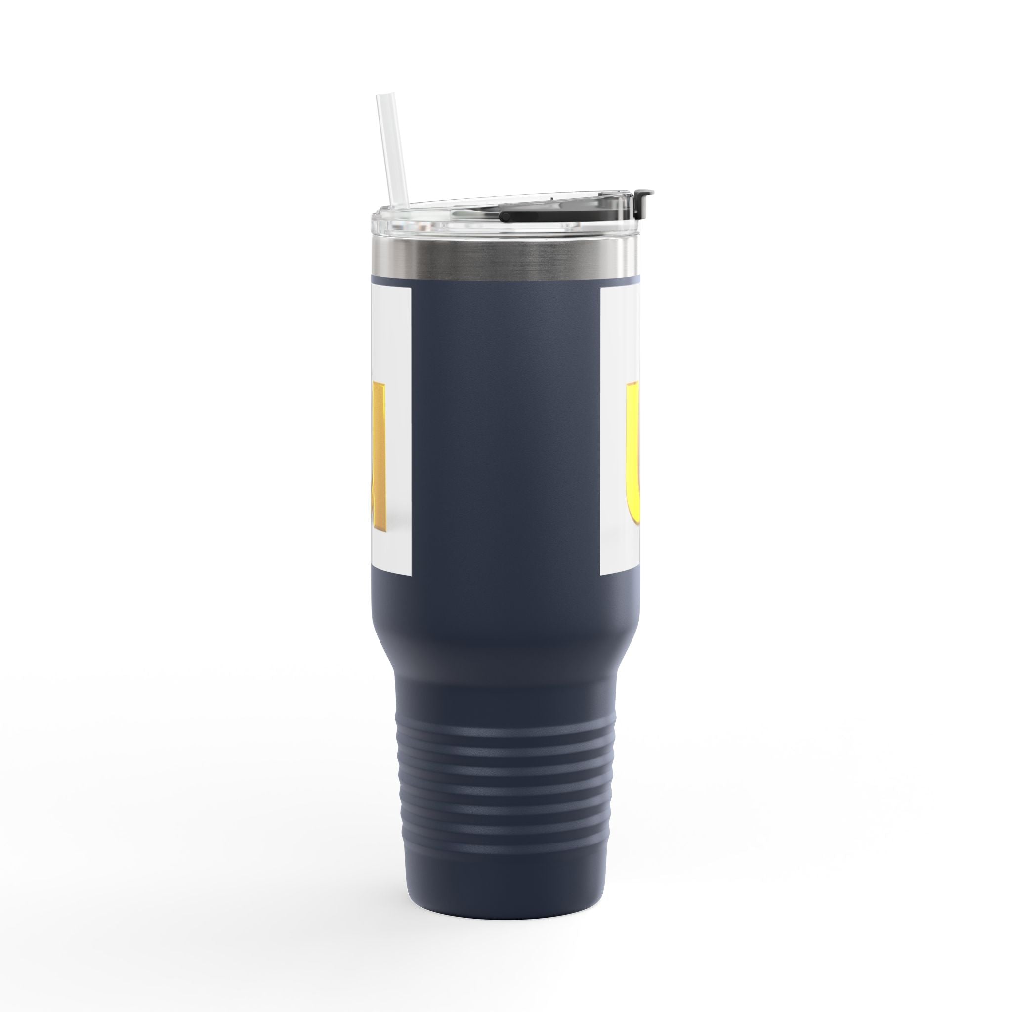 Mug de voyage isotherme avec lettre U dorée en 3D et illustration | Gobelet de 40 oz